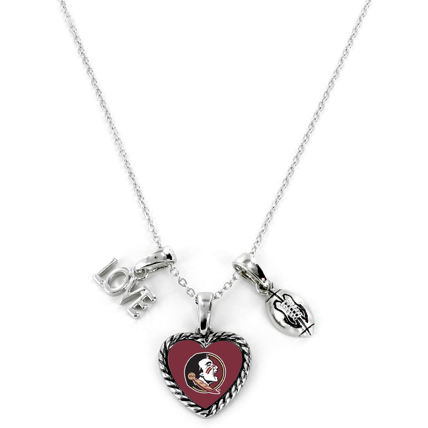Florida State Seminoles Necklace Charmed Sport Love Football - Special Order