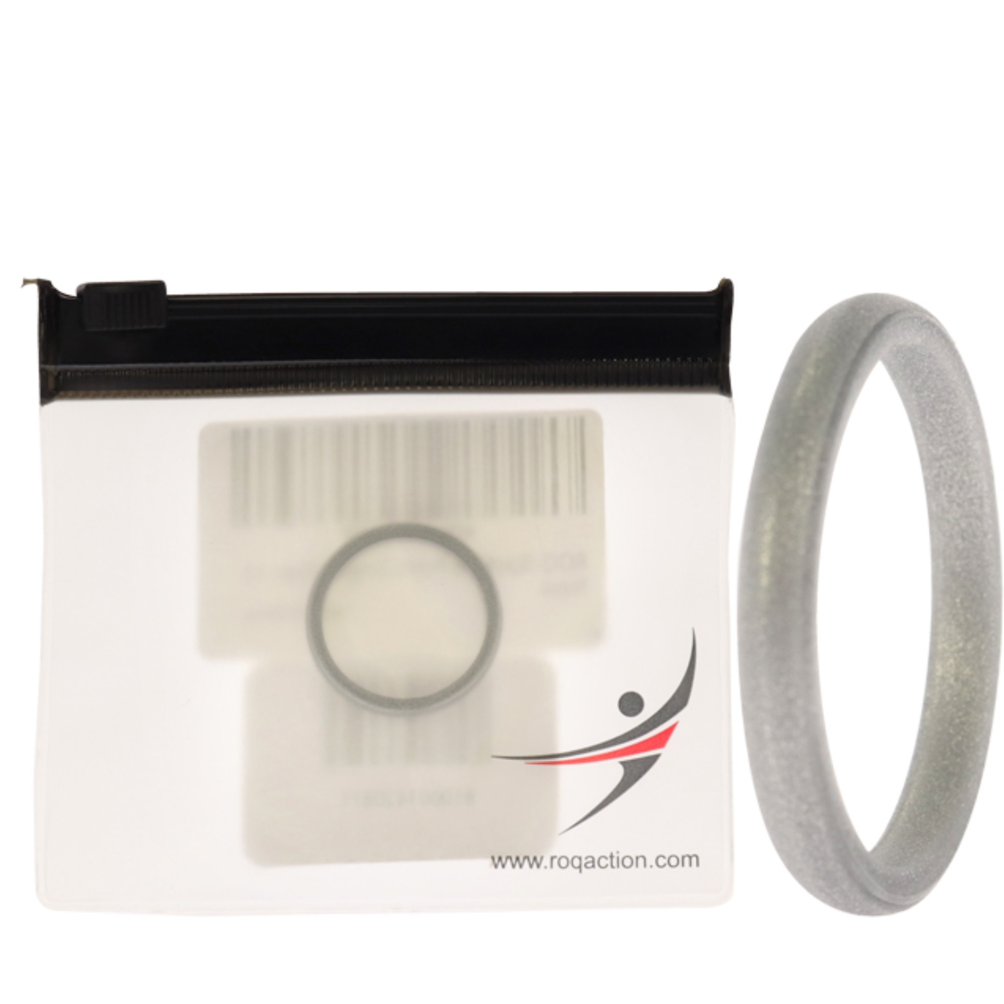 Silicone Wedding Stackble Point Single Ring - Silver by ROQ for Women - 10 mm Ring