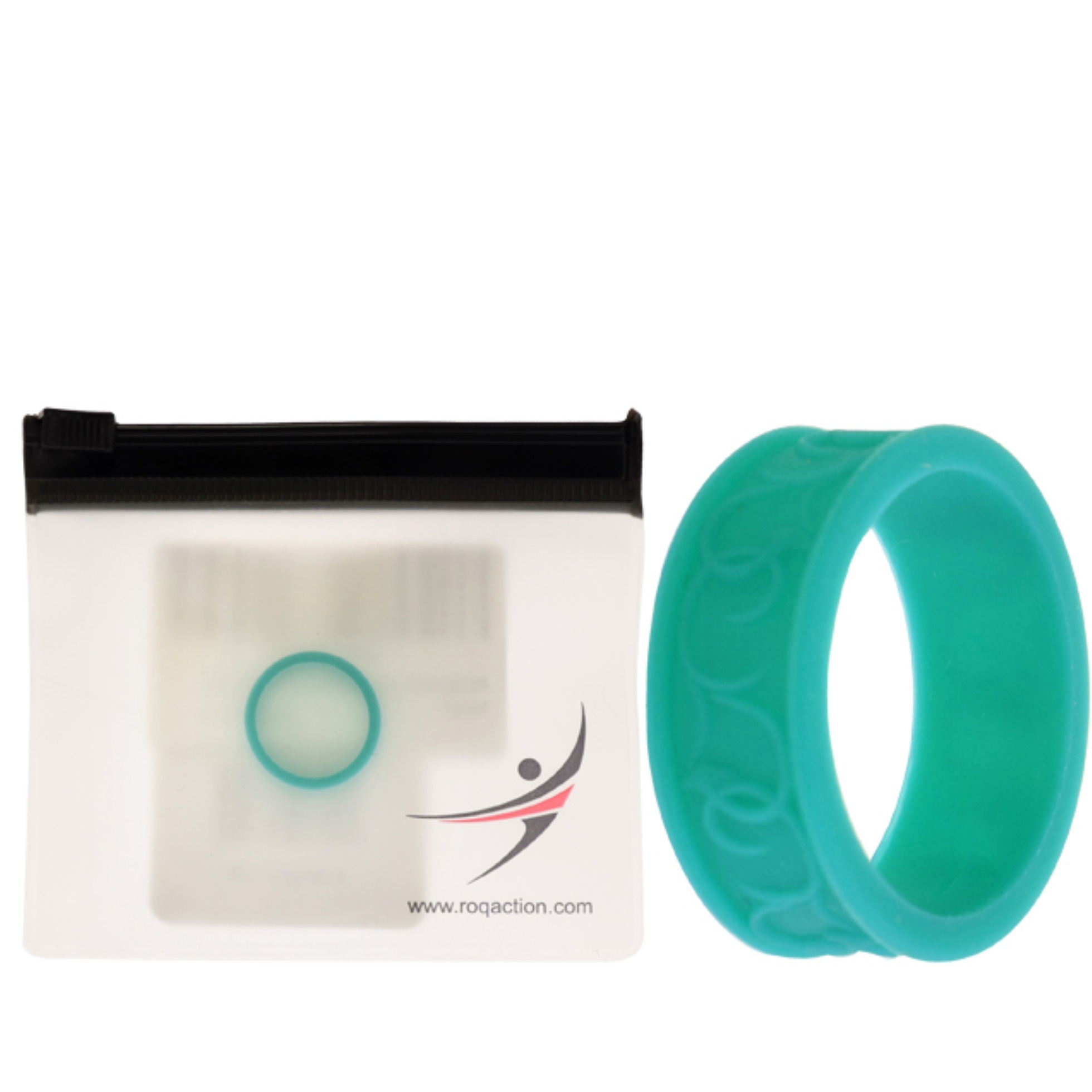 Silicone Wedding Flower Ring - Turquoise by ROQ for Women - 5 mm Ring