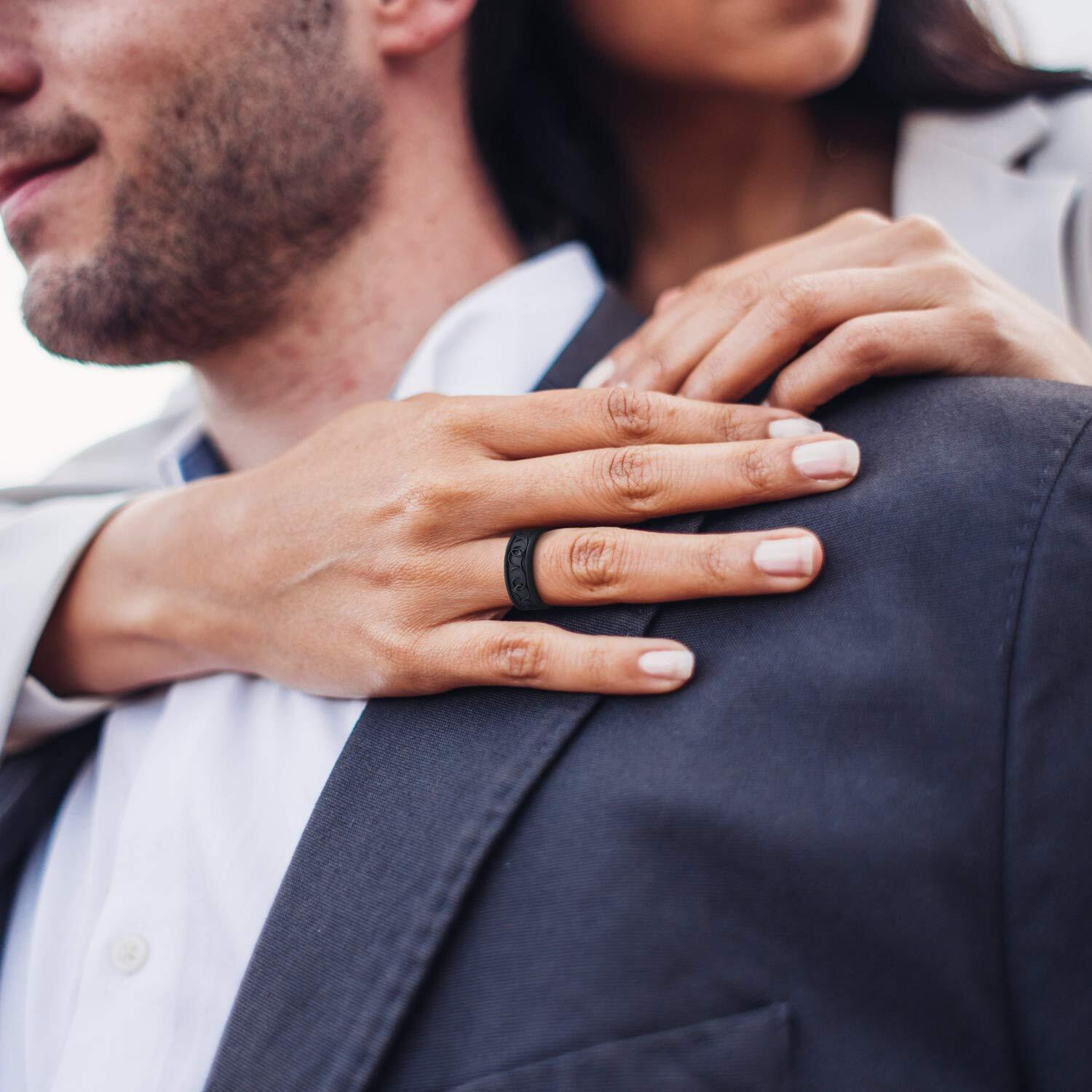 Silicone Wedding Flower Ring - Turquoise by ROQ for Women - 5 mm Ring