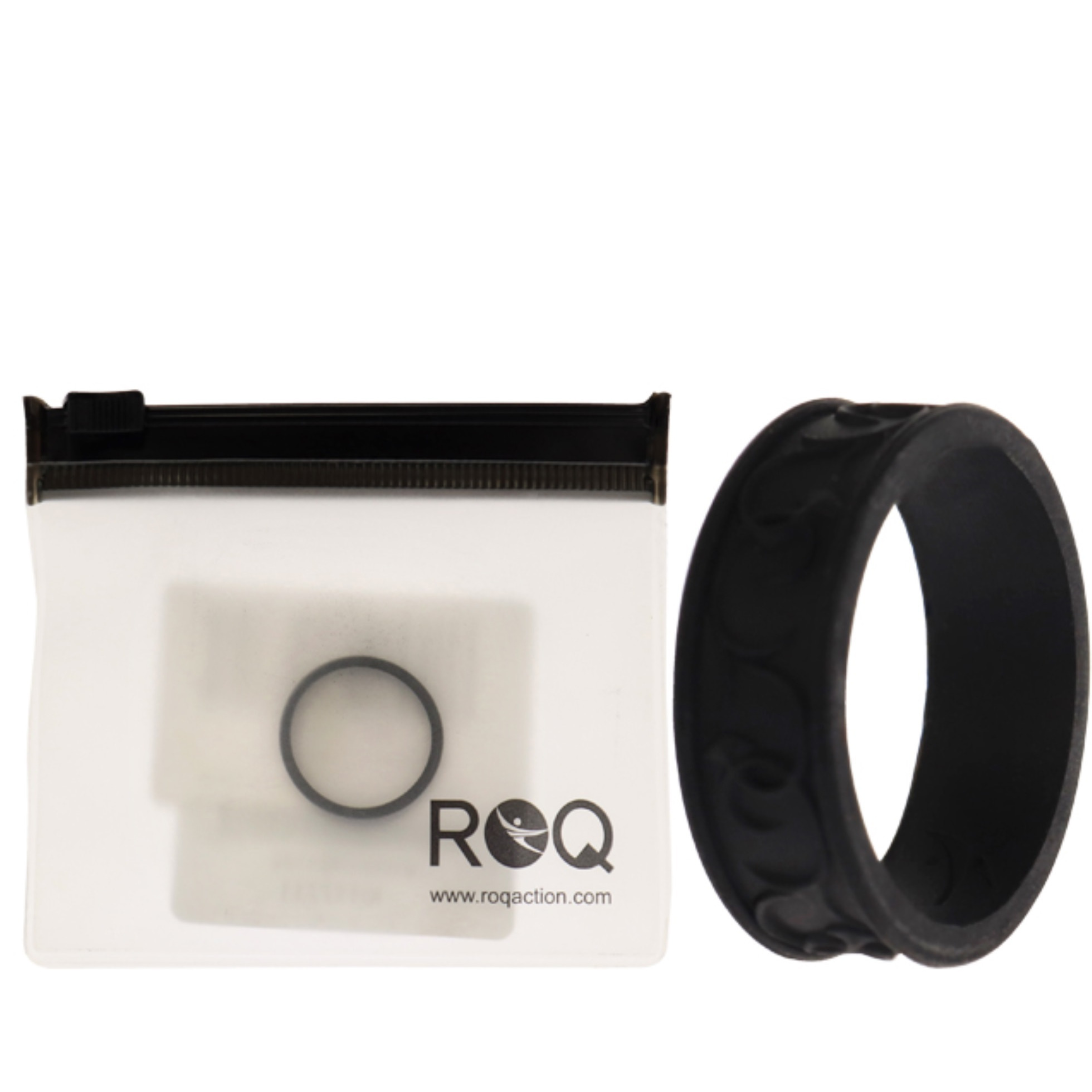 Silicone Wedding Flower Ring - Black by ROQ for Women - 8 mm Ring