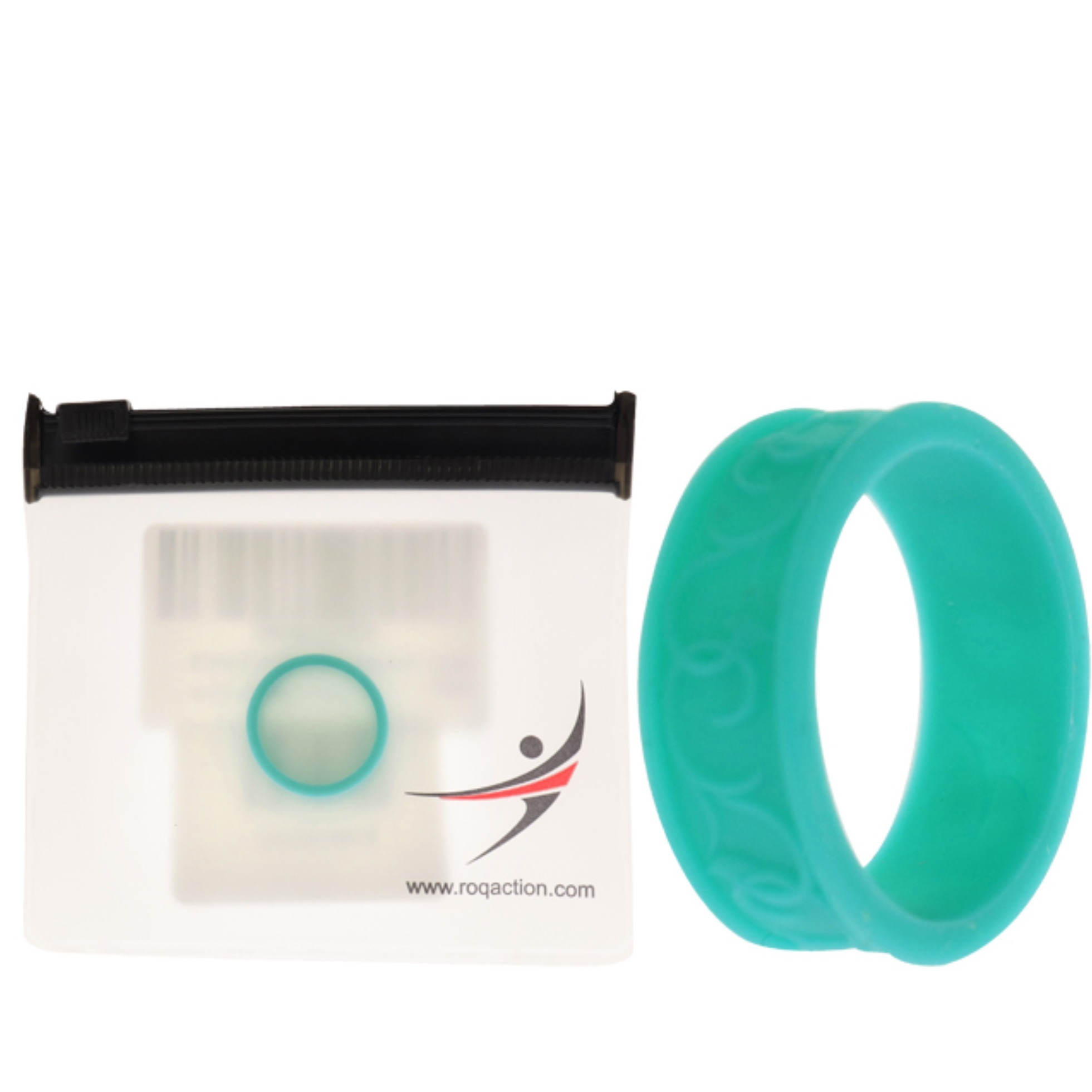 Silicone Wedding Flower Ring - Turquoise by ROQ for Women - 6 mm Ring