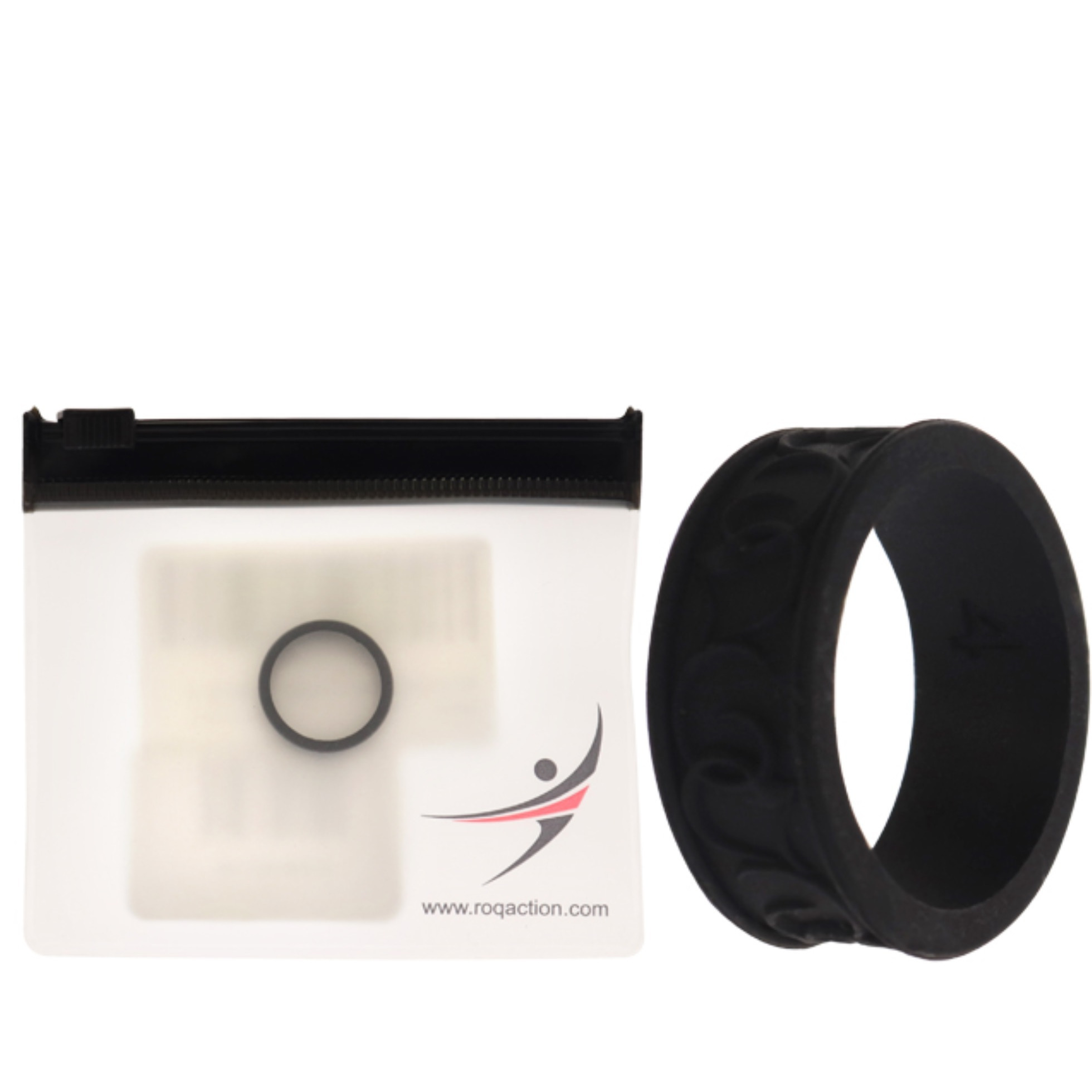 Silicone Wedding Flower Ring - Black by ROQ for Women - 4 mm Ring