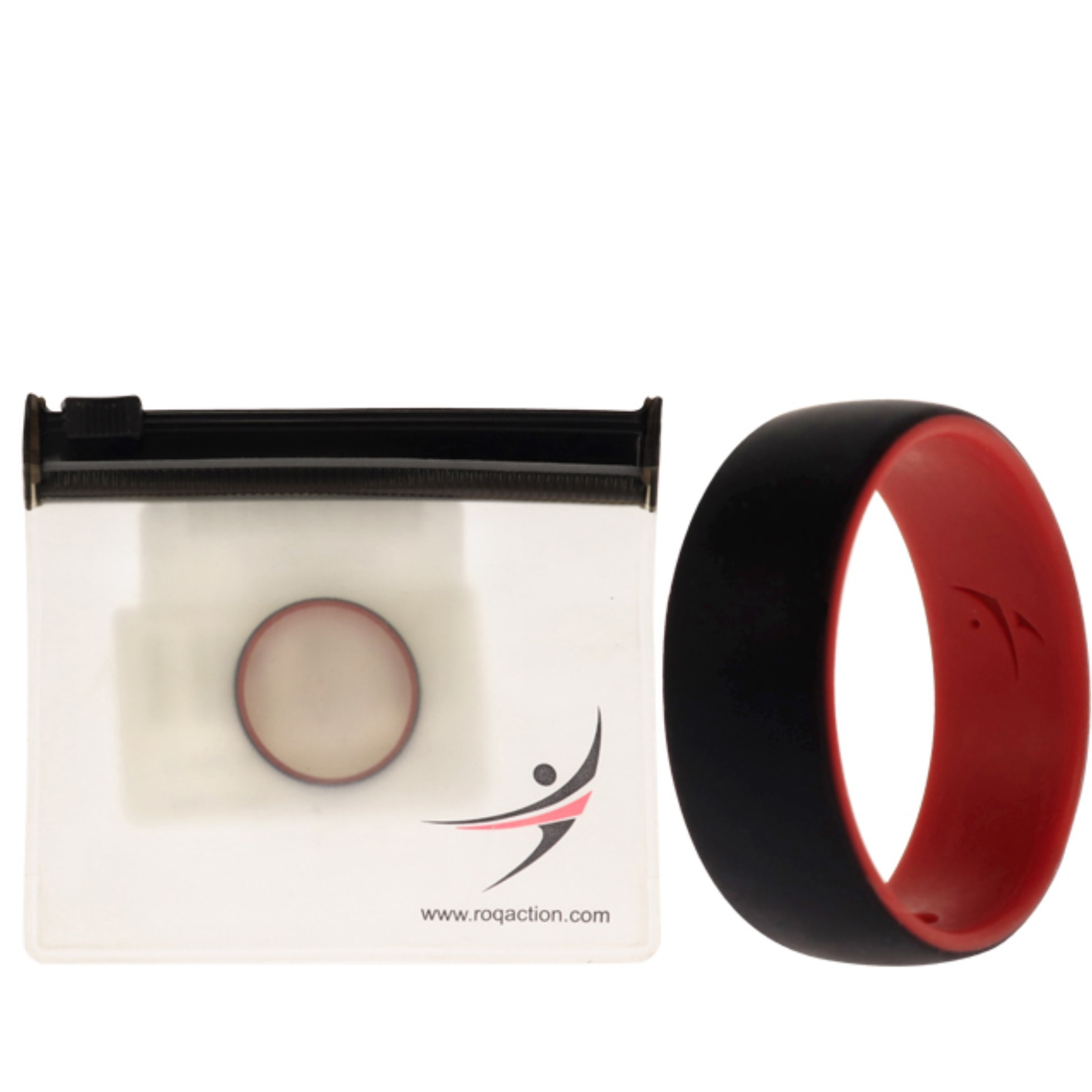 Silicone Wedding 2Layer Dome Ring - Red-Black by ROQ for Men - 13 mm Ring