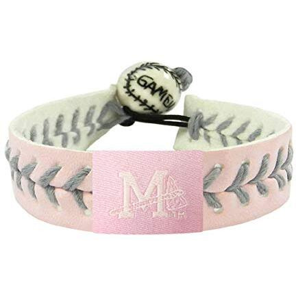 Mississippi Braves Bracelet Baseball Pink Silver Thread CO