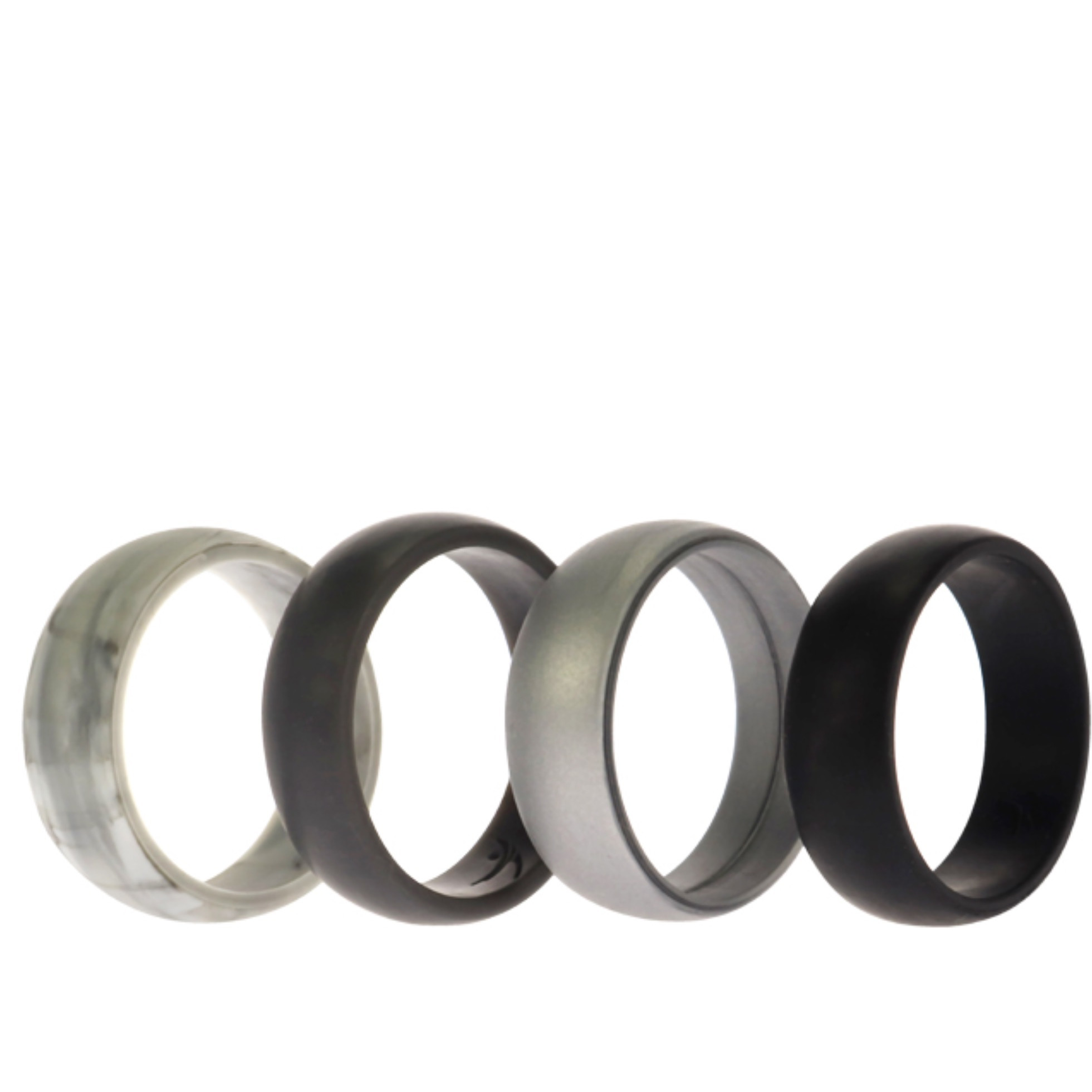 Silicone Wedding Ring Set - Marble by ROQ for Men - 4 x 16 mm Ring