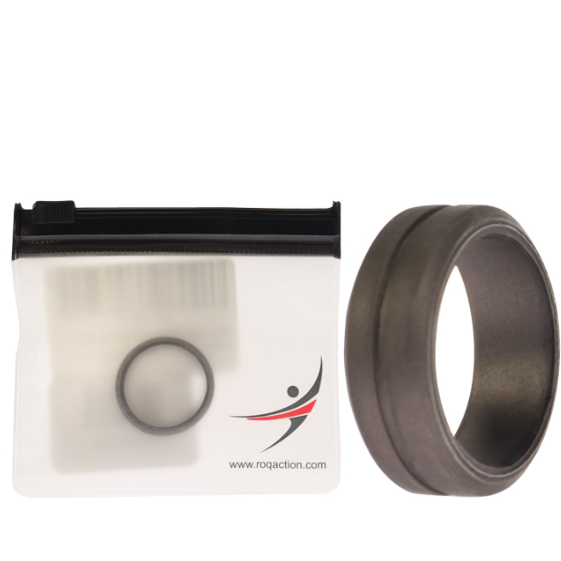 Silicone Wedding Middle Line Single Ring - Silver by ROQ for Men - 11 mm Ring