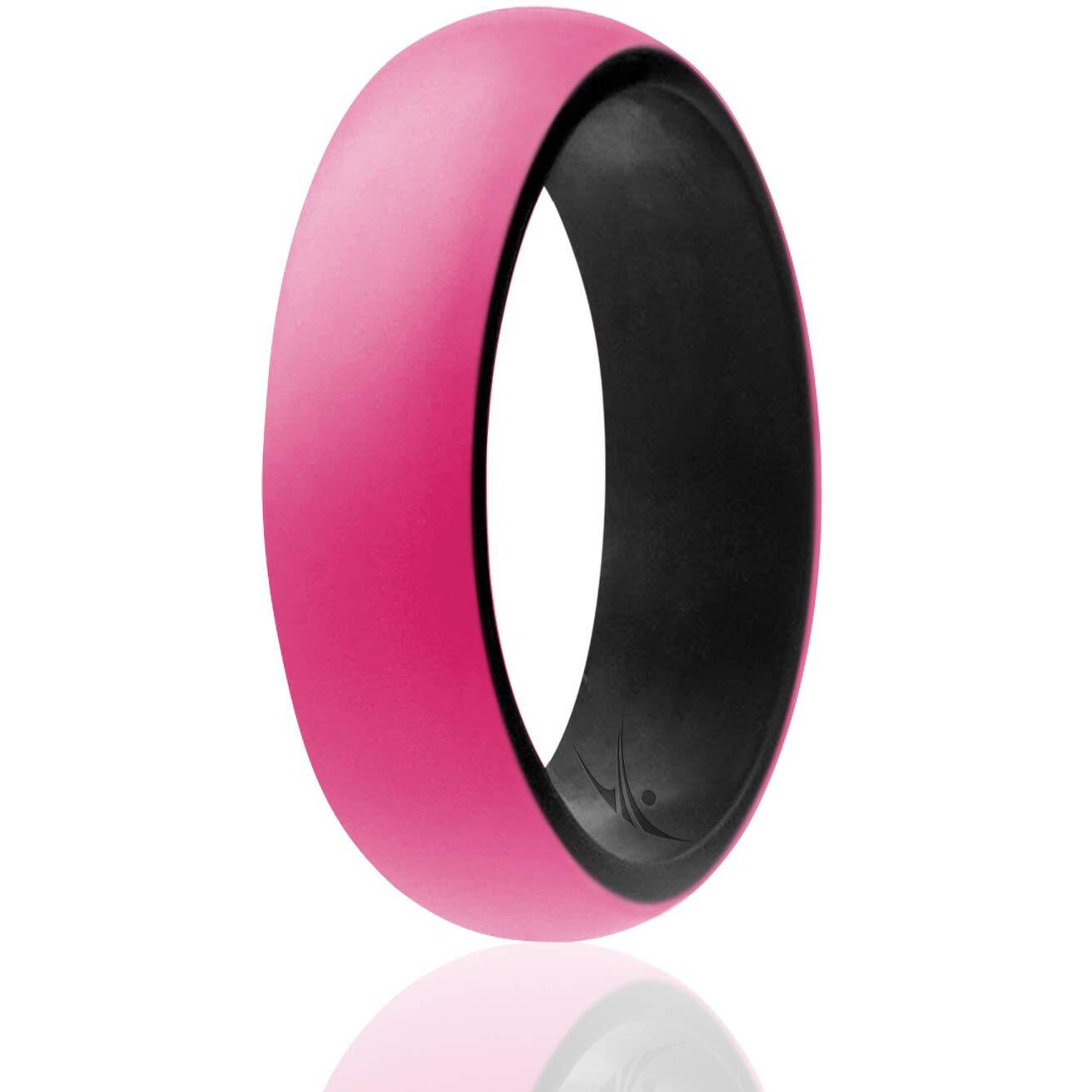 Silicone Wedding 2Layer Ring - White-Black by ROQ for Women - 8 mm Ring