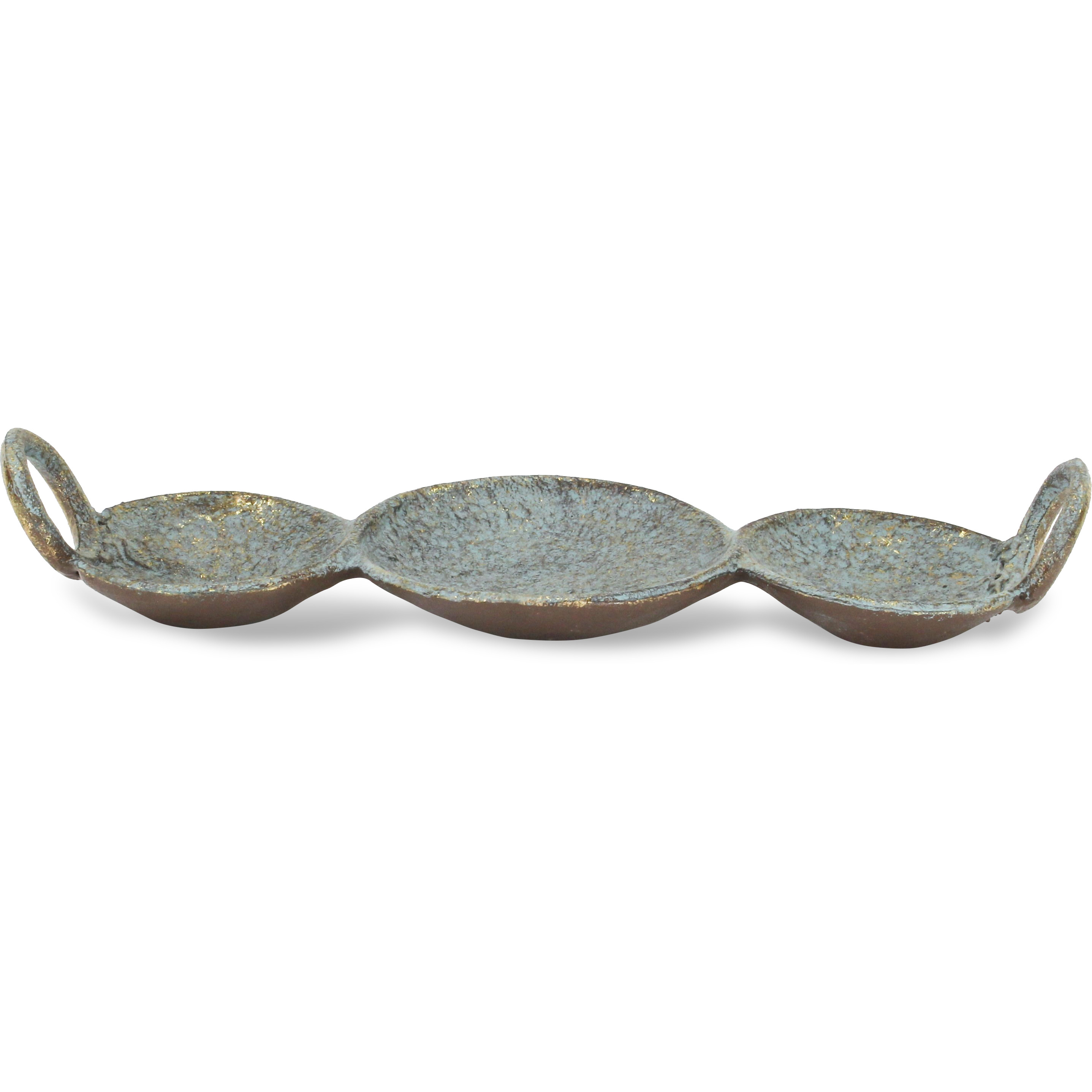 Arlo Cast Iron Brushed Gold-Blue Catchall Dish