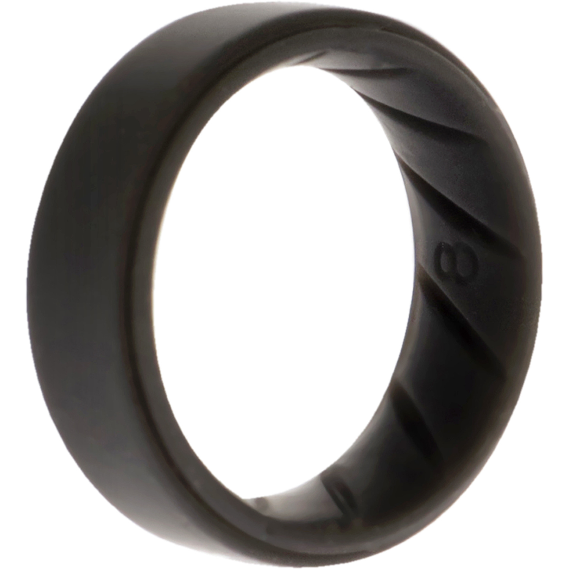 Silicone Wedding BR 8mm Edge Ring - Basic-Grey by ROQ for Men - 8 mm Ring