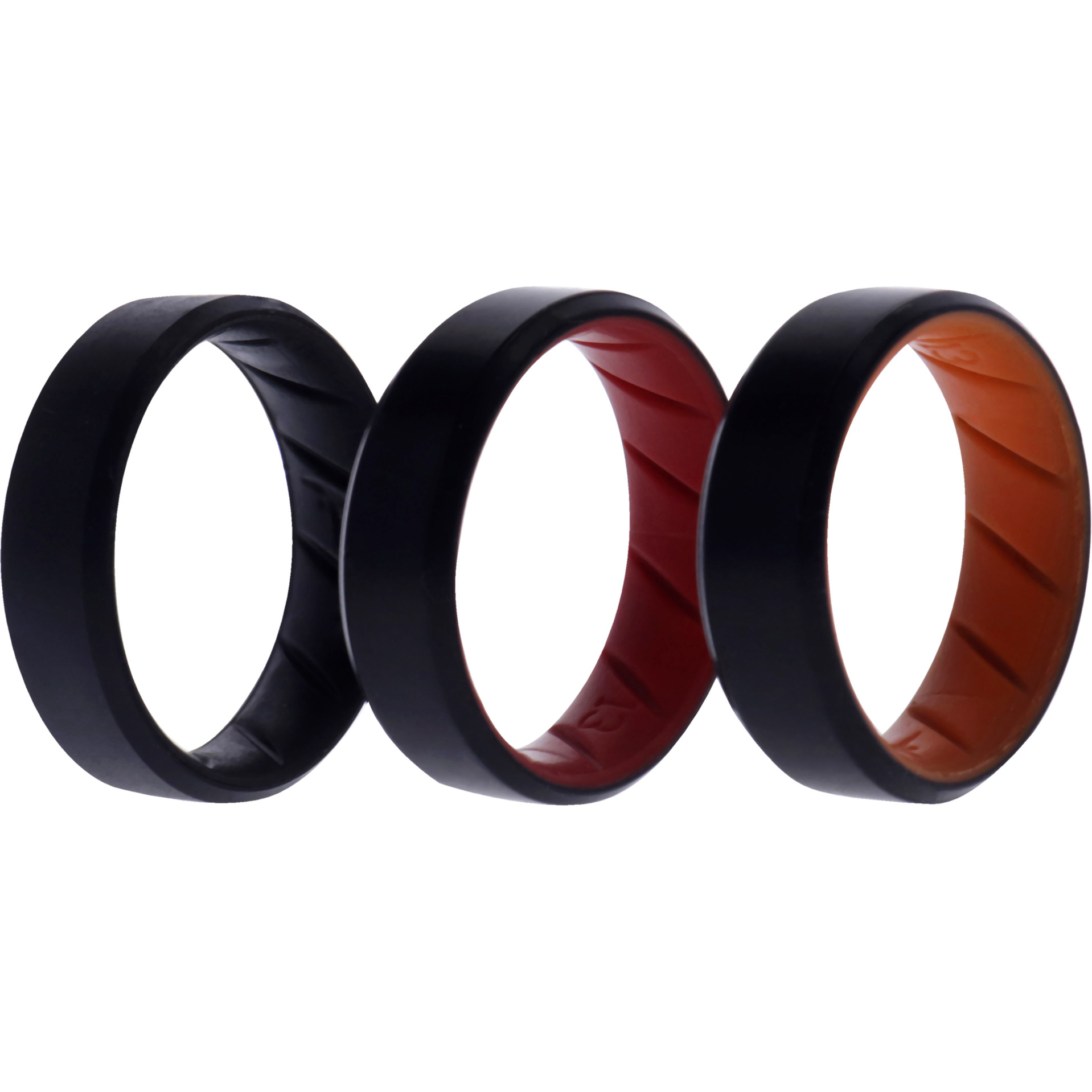 Silicone Wedding BR 8mm Edge Ring Set - MultiColor by ROQ for Men - 3 x 13 mm Ring
