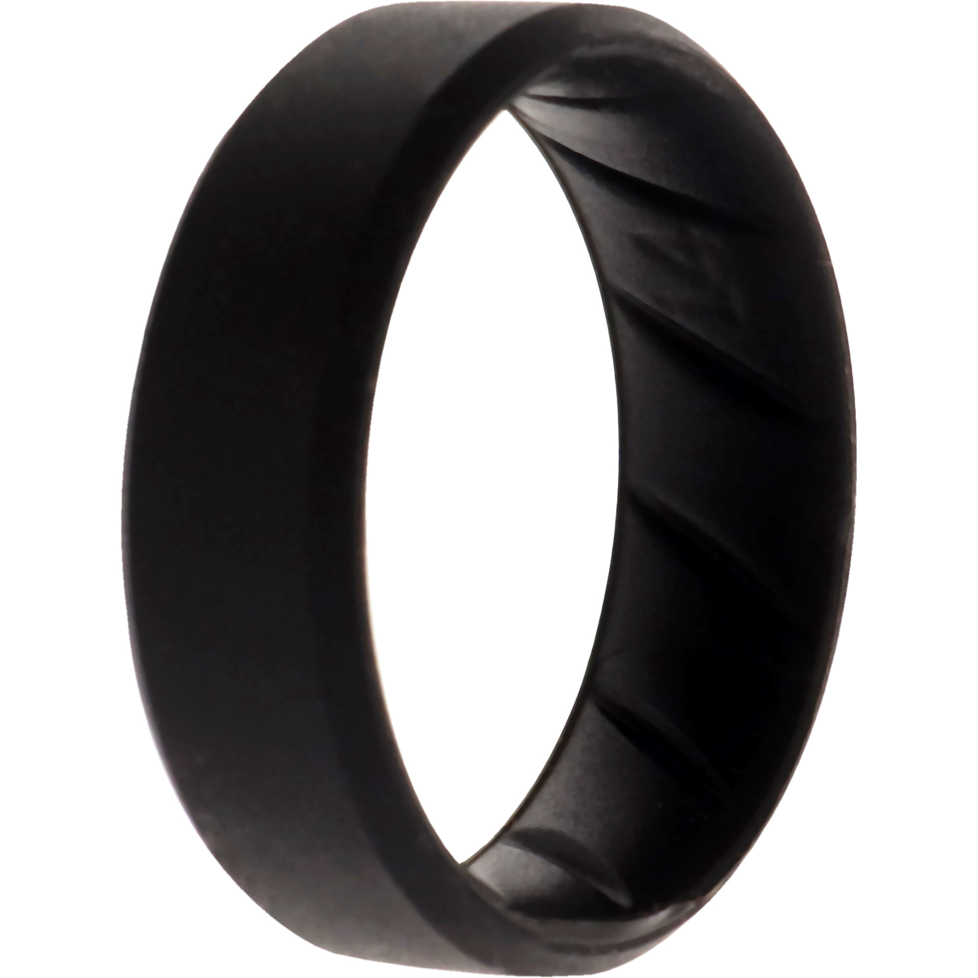 Silicone Wedding BR 8mm Edge Ring - Basic-Black by ROQ for Men - 14 mm Ring