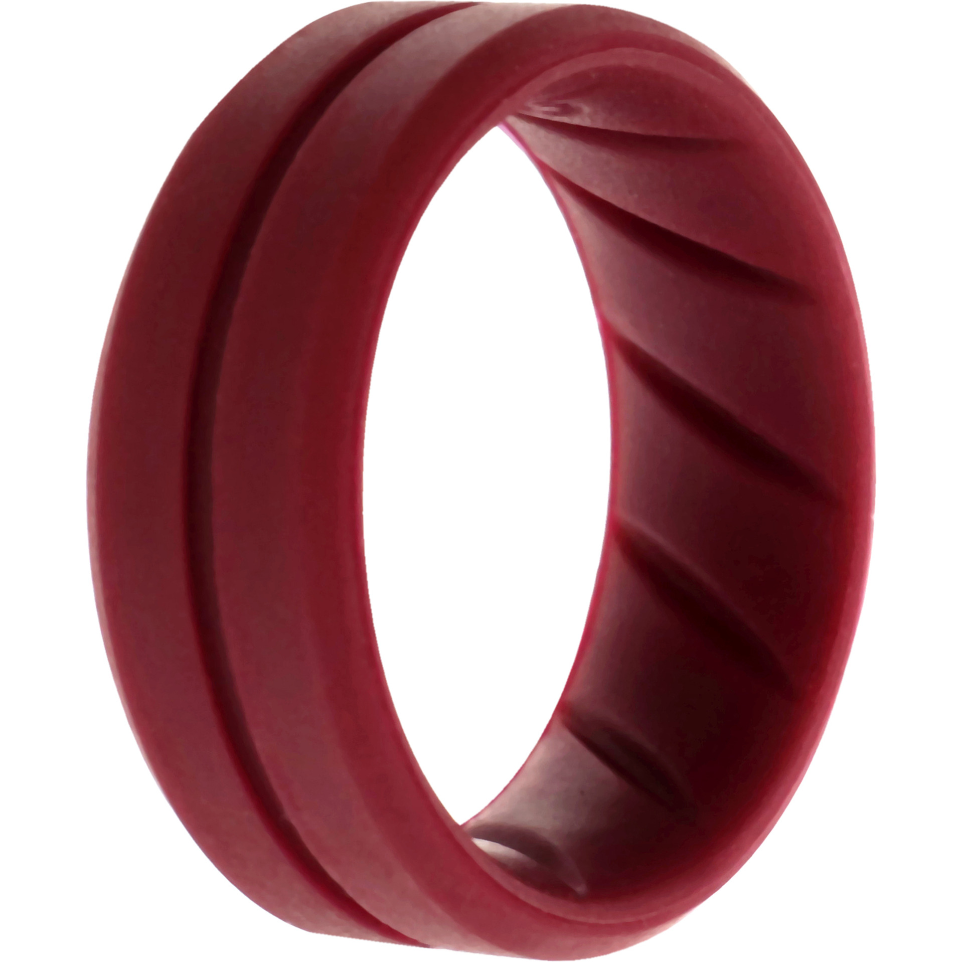 Silicone Wedding BR Middle Line Ring - Basic-Bordo by ROQ for Men - 8 mm Ring