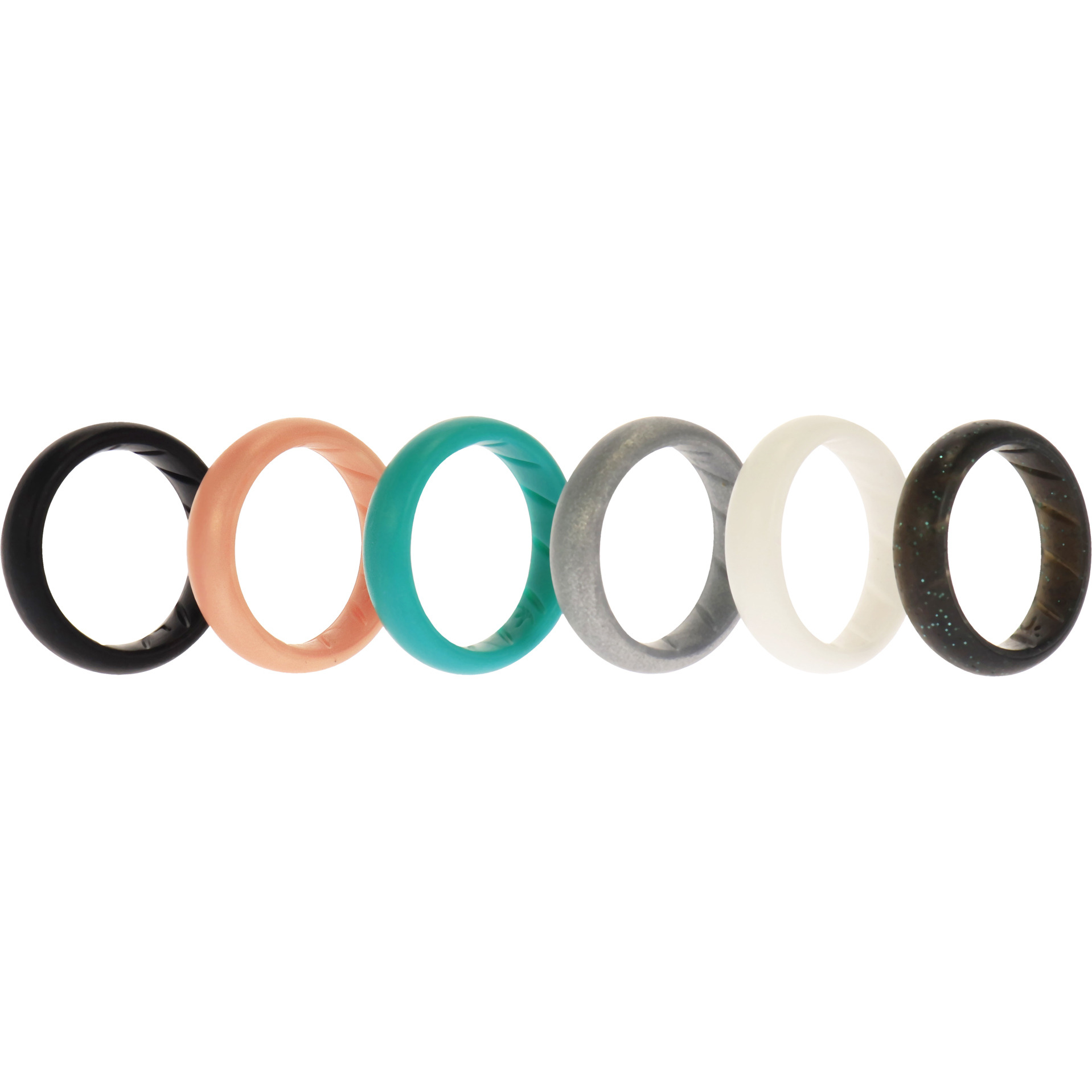 Silicone Wedding BR Solid Ring Set - Basic-Metal by ROQ for Women - 6 x 7 mm Ring