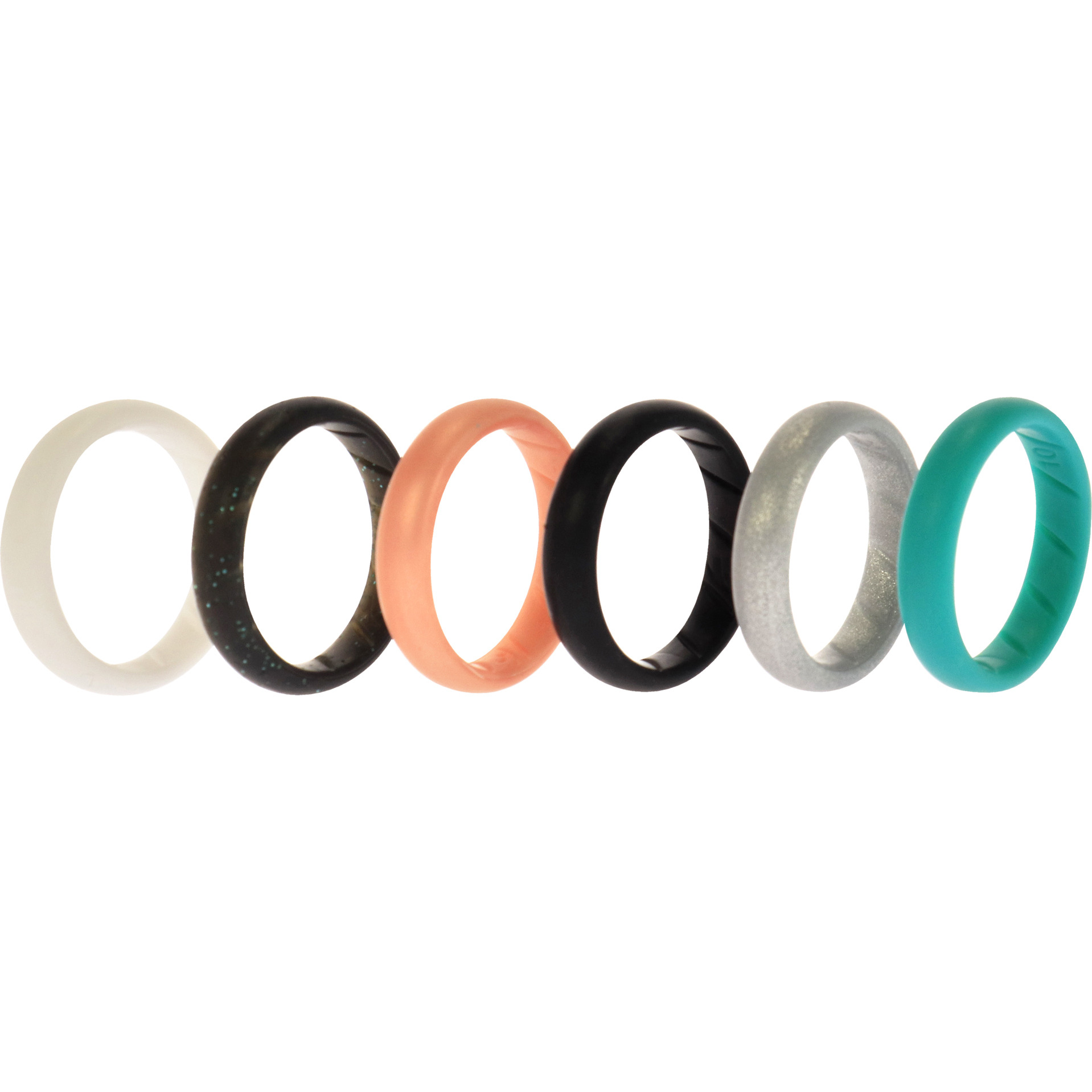 Silicone Wedding BR Solid Ring Set - Basic-Metal by ROQ for Women - 6 x 10 mm Ring