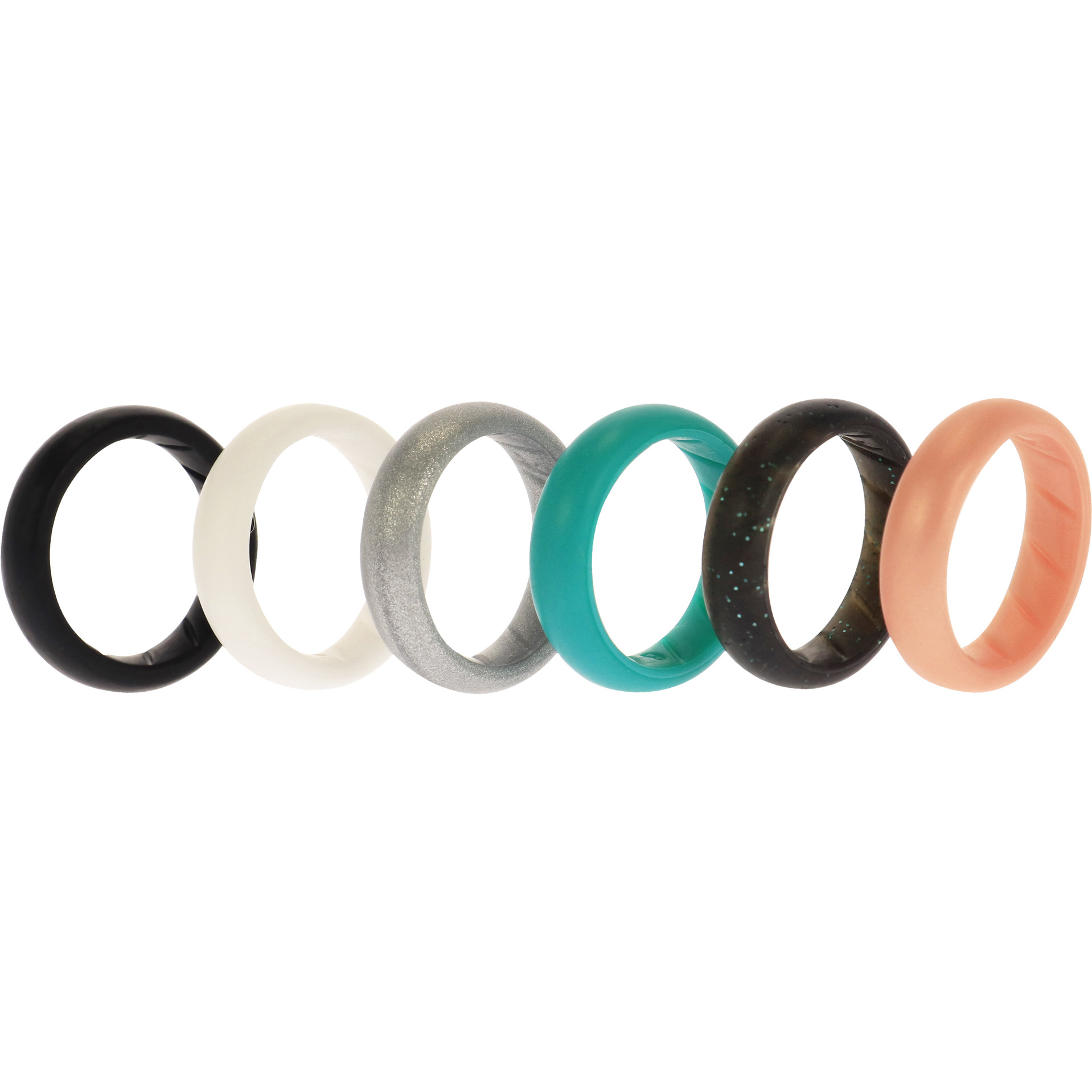 Silicone Wedding BR Solid Ring Set - Basic-Metal by ROQ for Women - 6 x 6 mm Ring