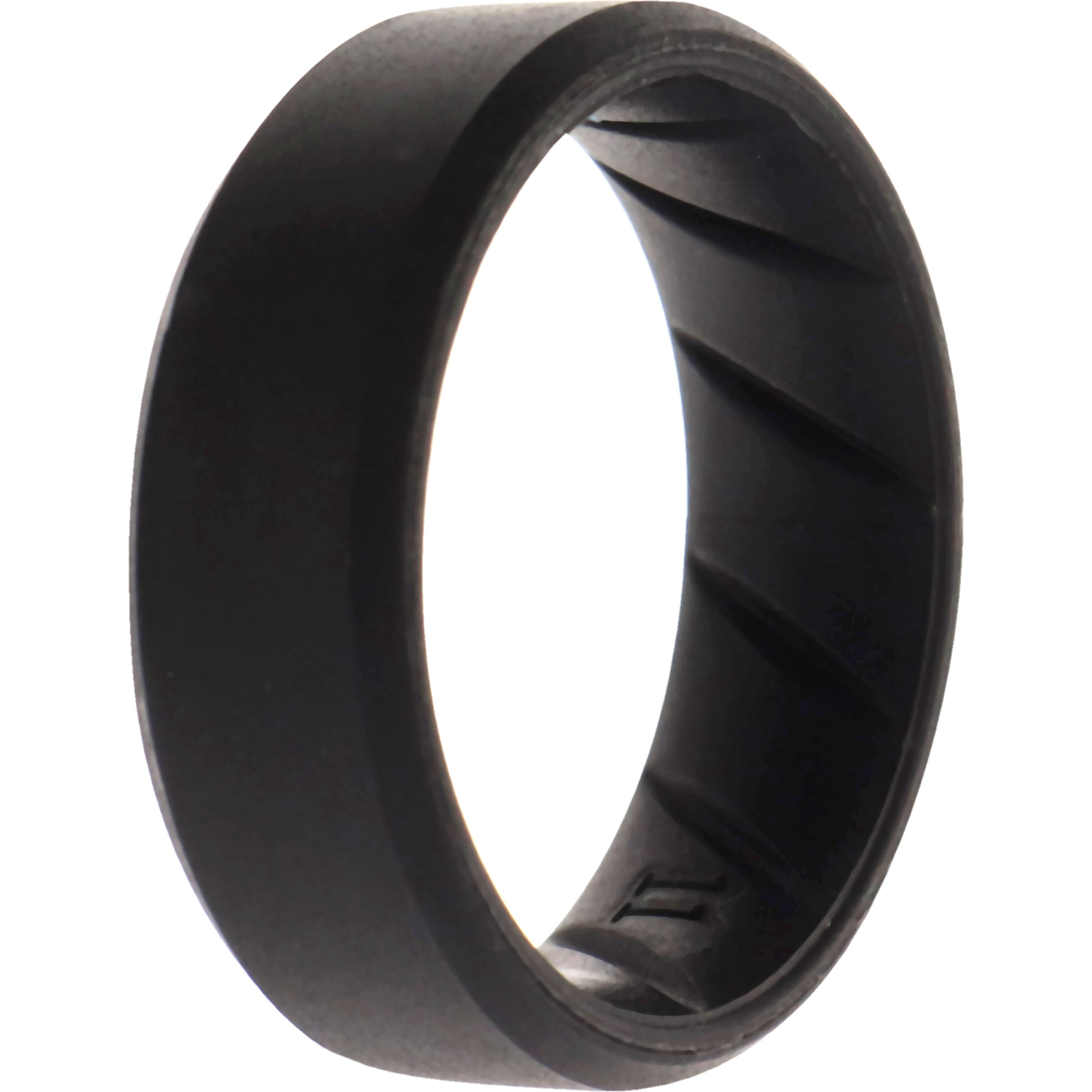 Silicone Wedding BR 8mm Edge Ring - Basic-Black by ROQ for Men - 11 mm Ring
