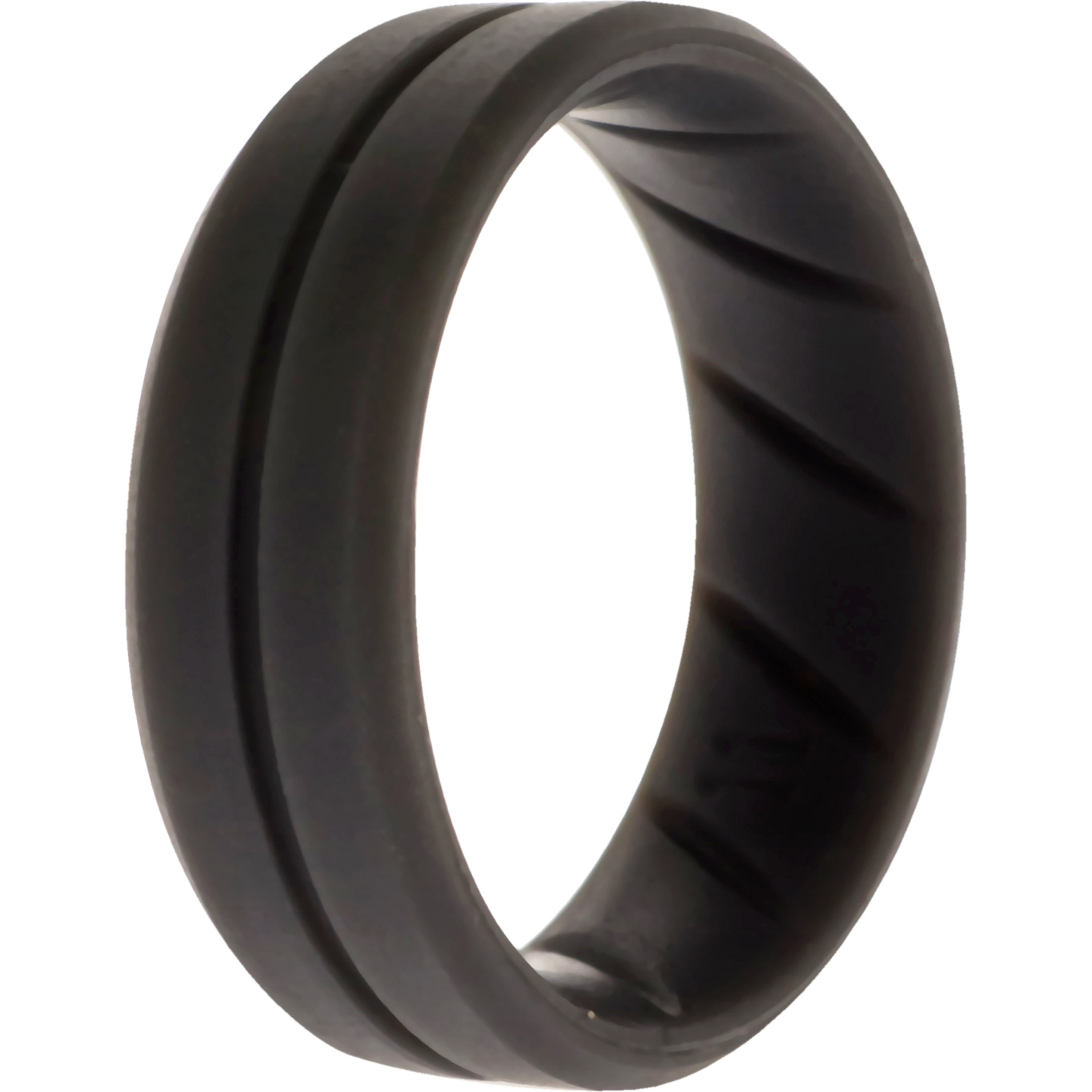 Silicone Wedding BR Middle Line Ring - Basic-Grey by ROQ for Men - 11 mm Ring