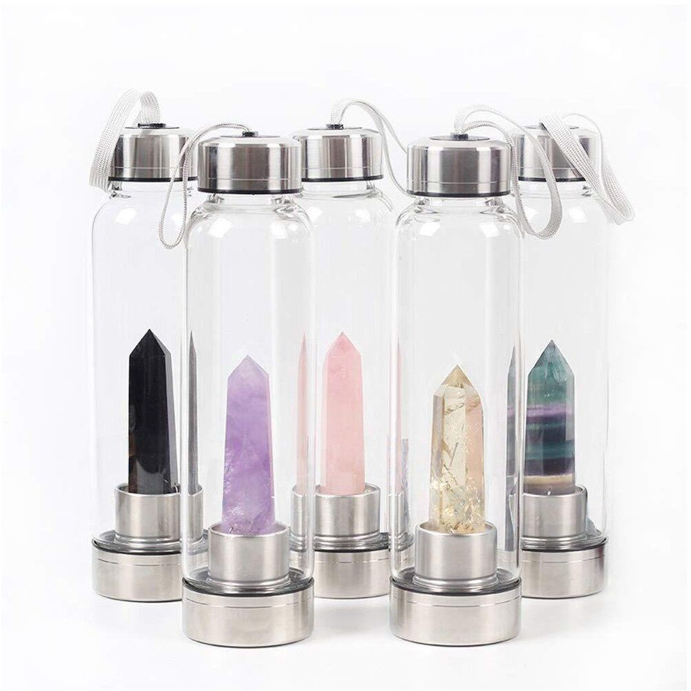 Pure Essence Natural Stone Infused Water In Glass Bottle(D0102HE6ULG.)