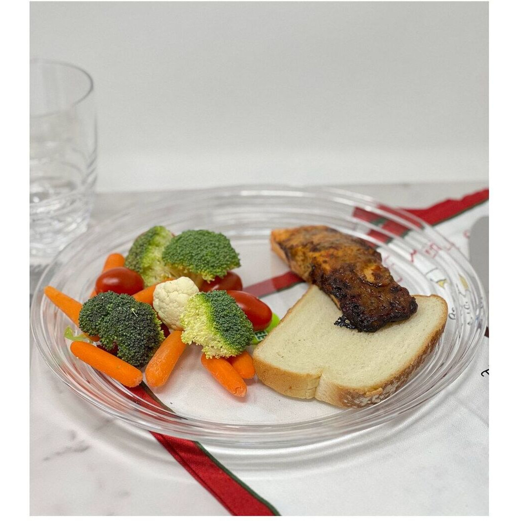 Designer Swirl 12 Acrylic clear Dinner Plates Set of 4, crystal clear Unbreakable Acrylic Dinner Plates for All Occasions BPA Free Dishwasher Safe(D0102H5L762)
