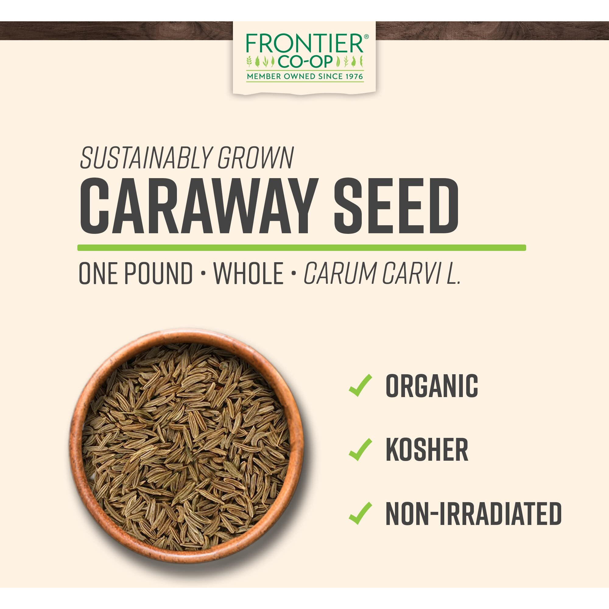 Frontier Herb caraway Seed Organic Whole - Single Bulk Item - 1lb(D0102H5WTJ8)