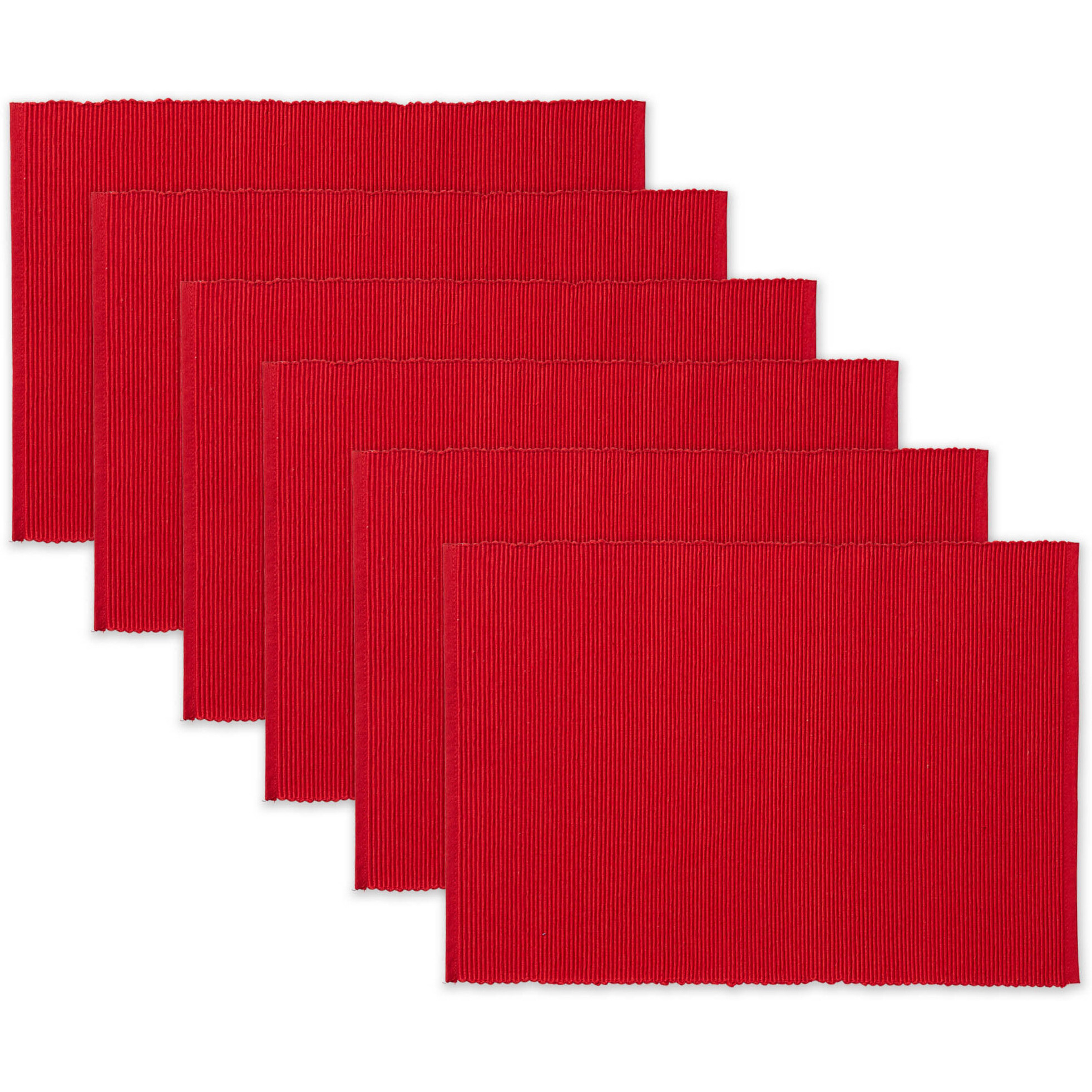DII Tango Red Ribbed Placemat (Set of 6)