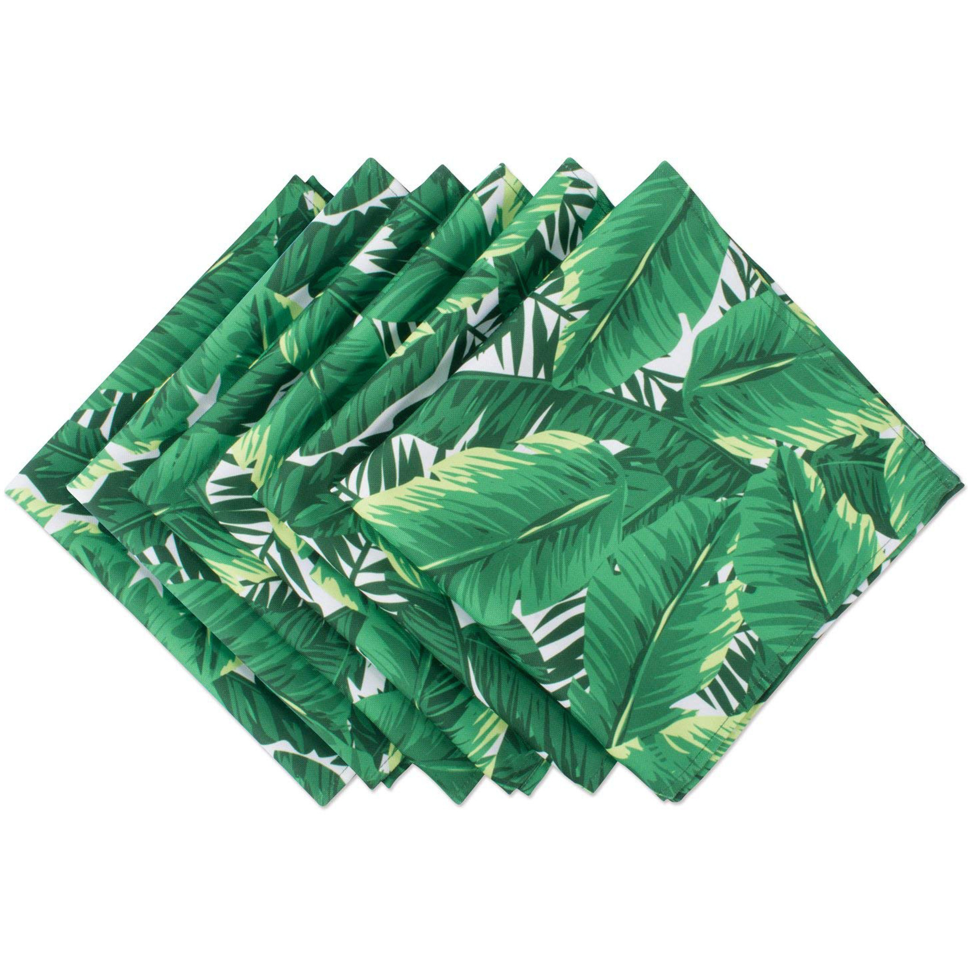 DII Banana Leaf Print Outdoor Napkin (Set of 6)