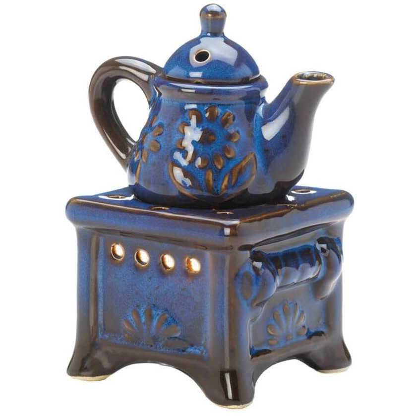 BLUE TEAPOT STOVE OIL WARMER