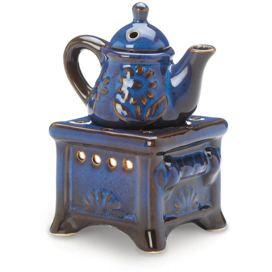 BLUE TEAPOT STOVE OIL WARMER