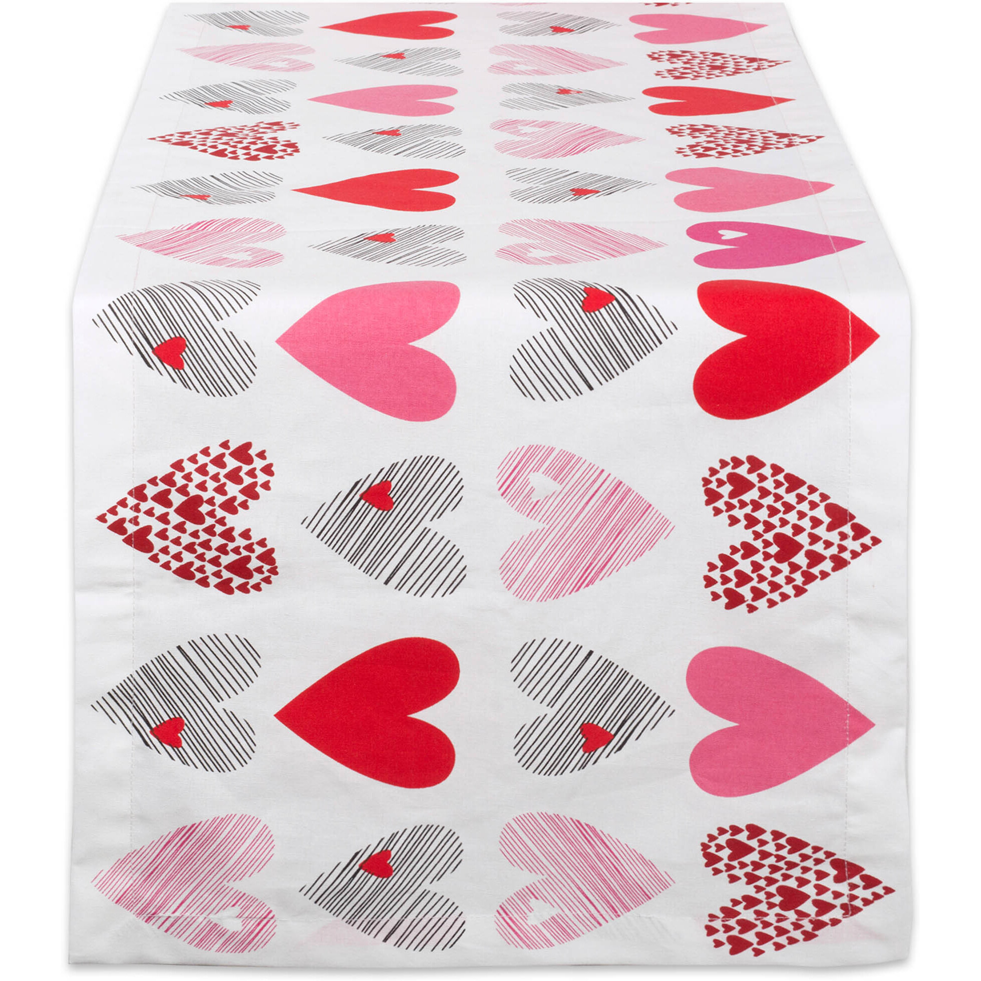 DII Hearts Collage Print Table Runner