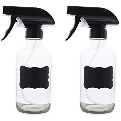 DII 8oz Clear Glass Spray Bottle (Set of 2) With Labels