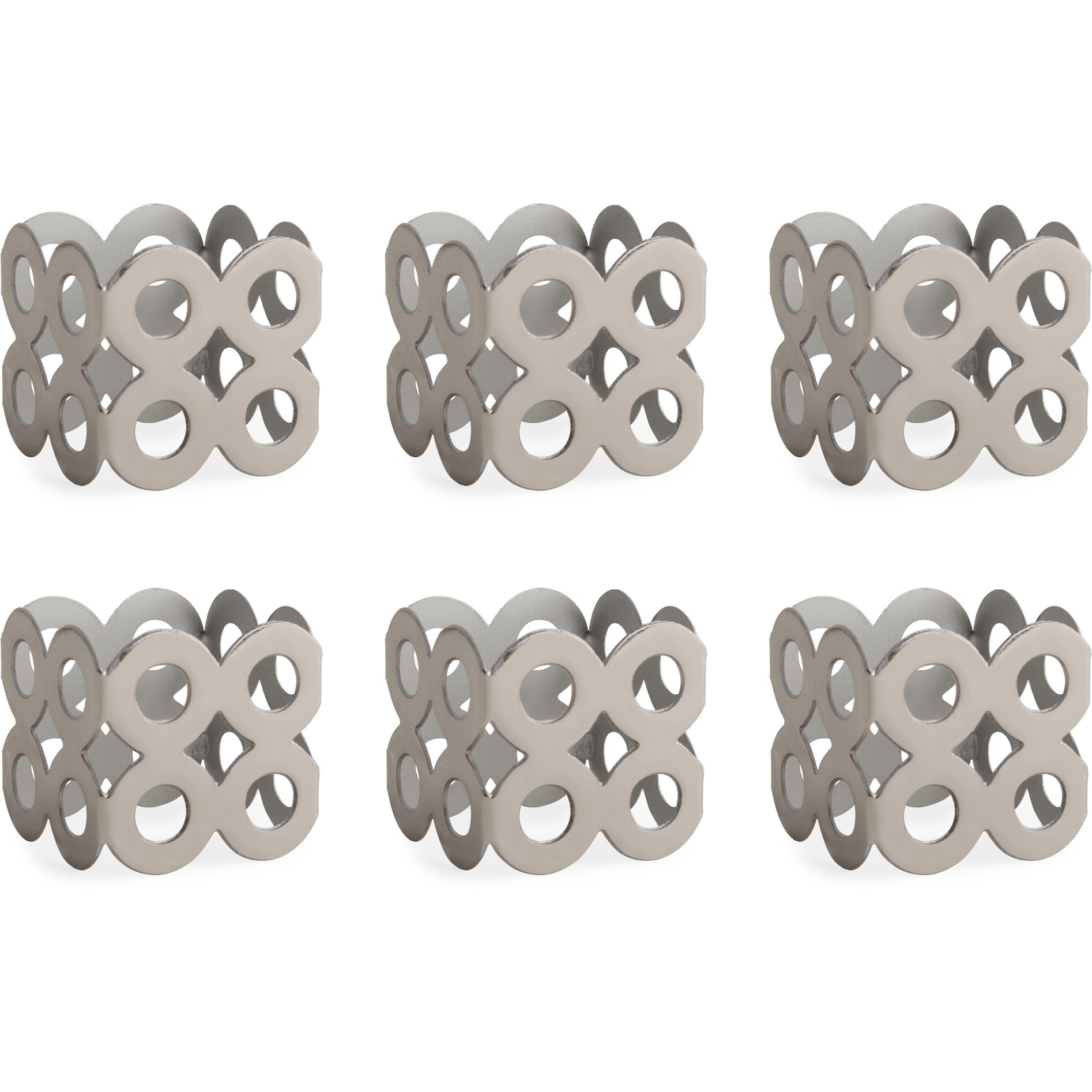 DII Silver Square Die Cut Napkin Ring (Set of 6)