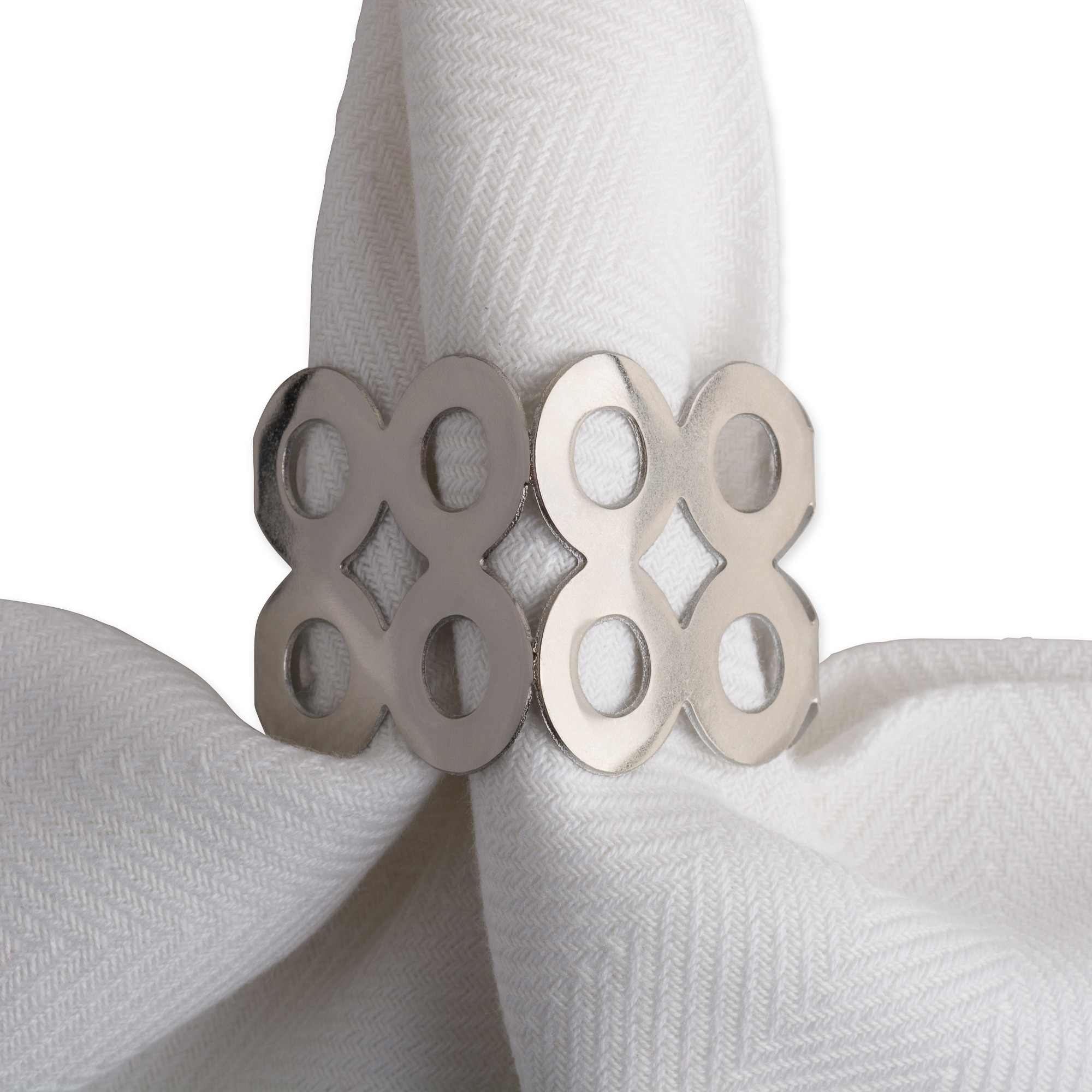 DII Silver Square Die Cut Napkin Ring (Set of 6)