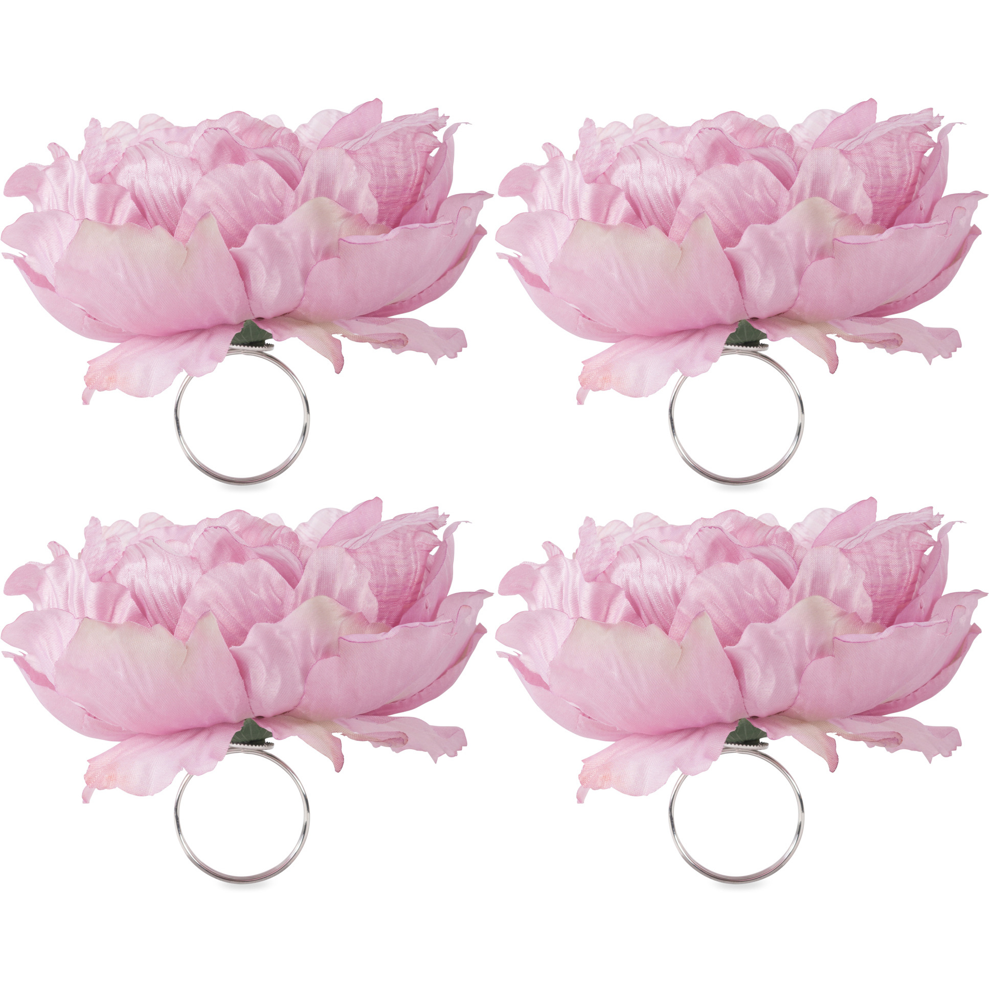 DII Peony Flower Napkin Ring (Set of 4)