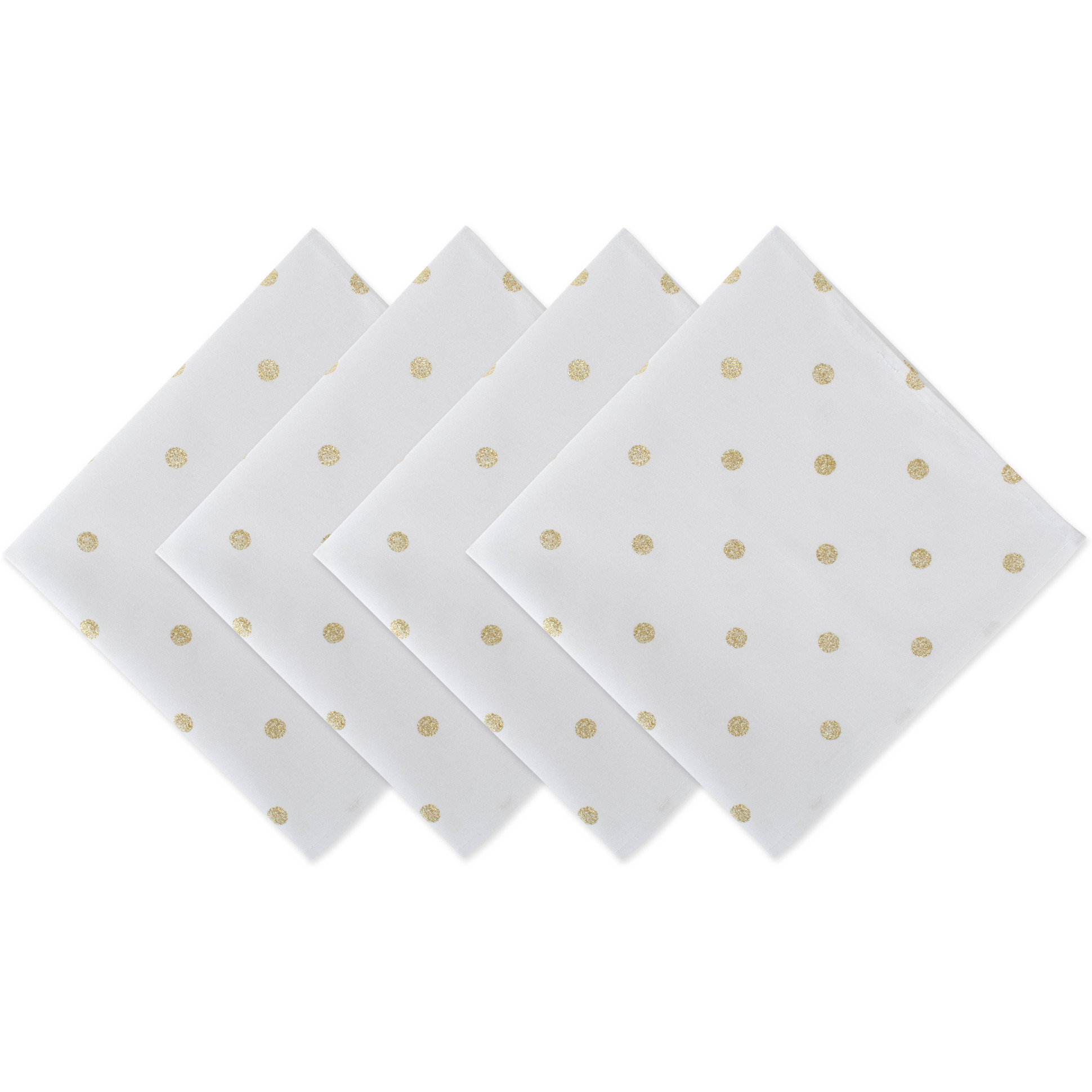 DII Polka Dot Napkin(Set of 4) White/Gold Metallic