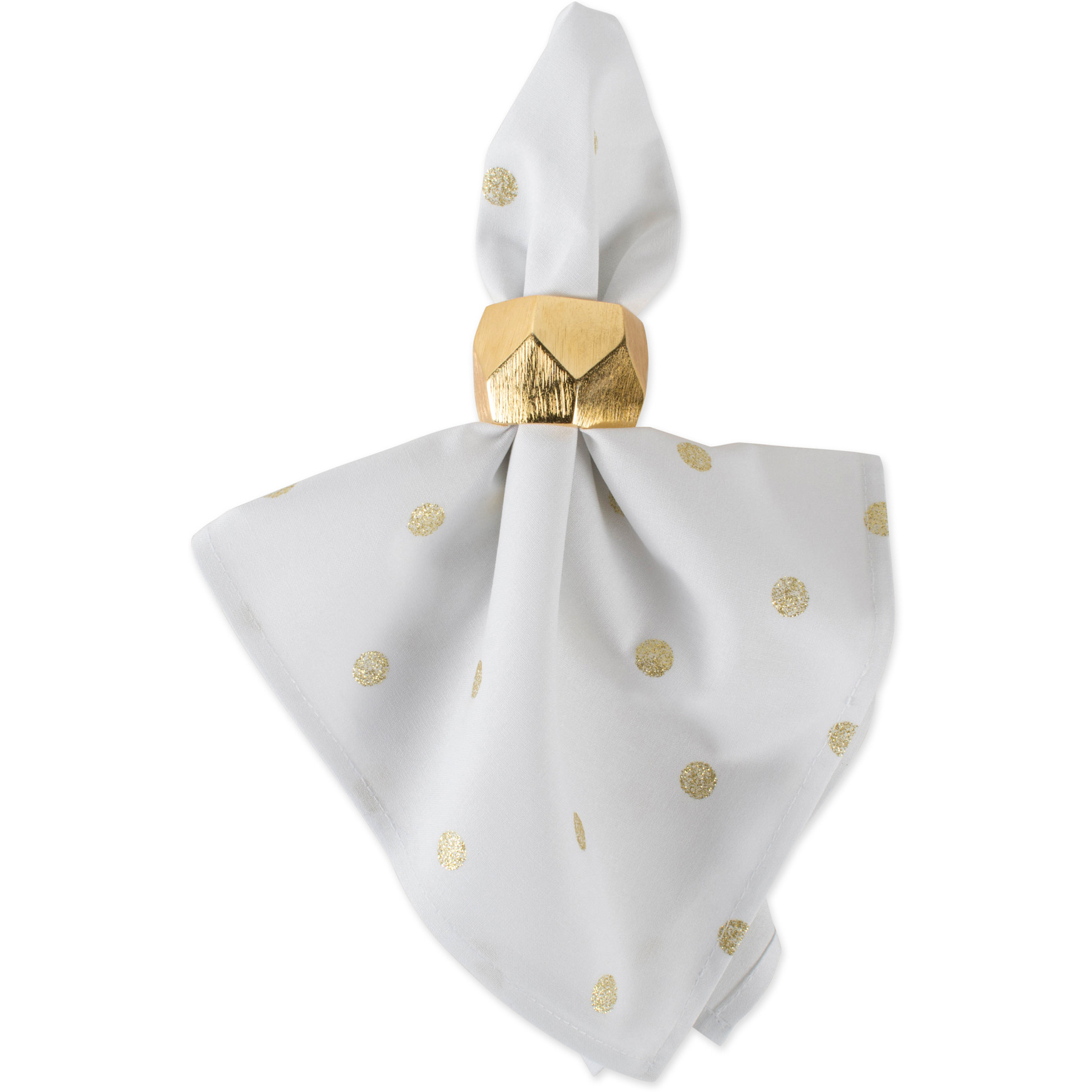 DII Polka Dot Napkin(Set of 4) White/Gold Metallic