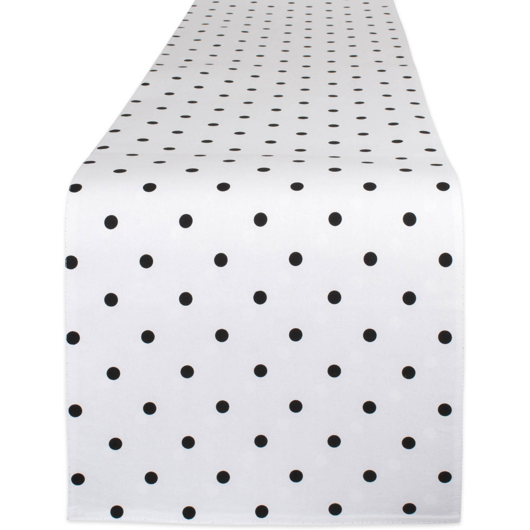 DII Reversible Polka Dot Table Runner 72 White/Black
