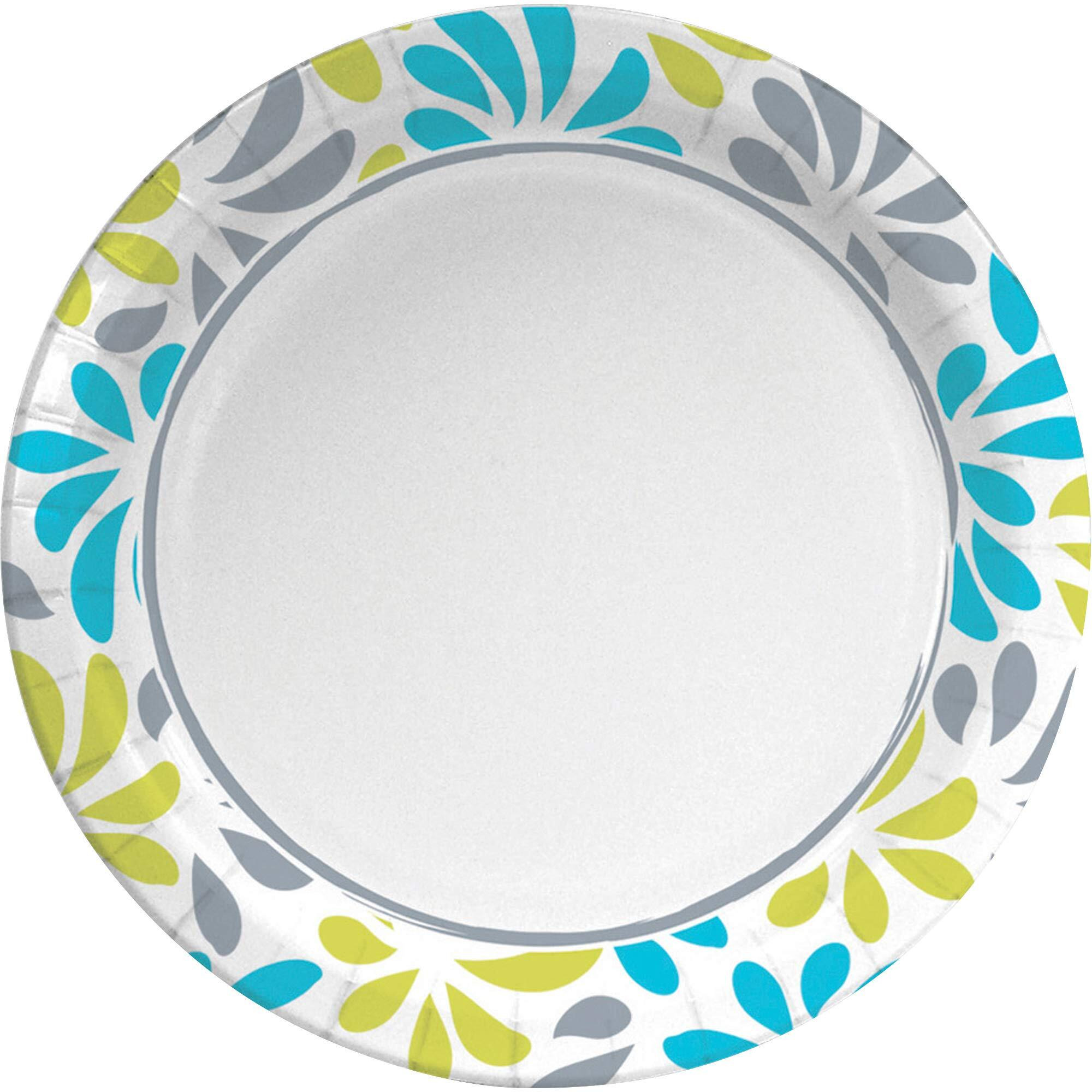 Genuine Joe Printed Paper Plates - Disposable - Assorted - 125 / Pack