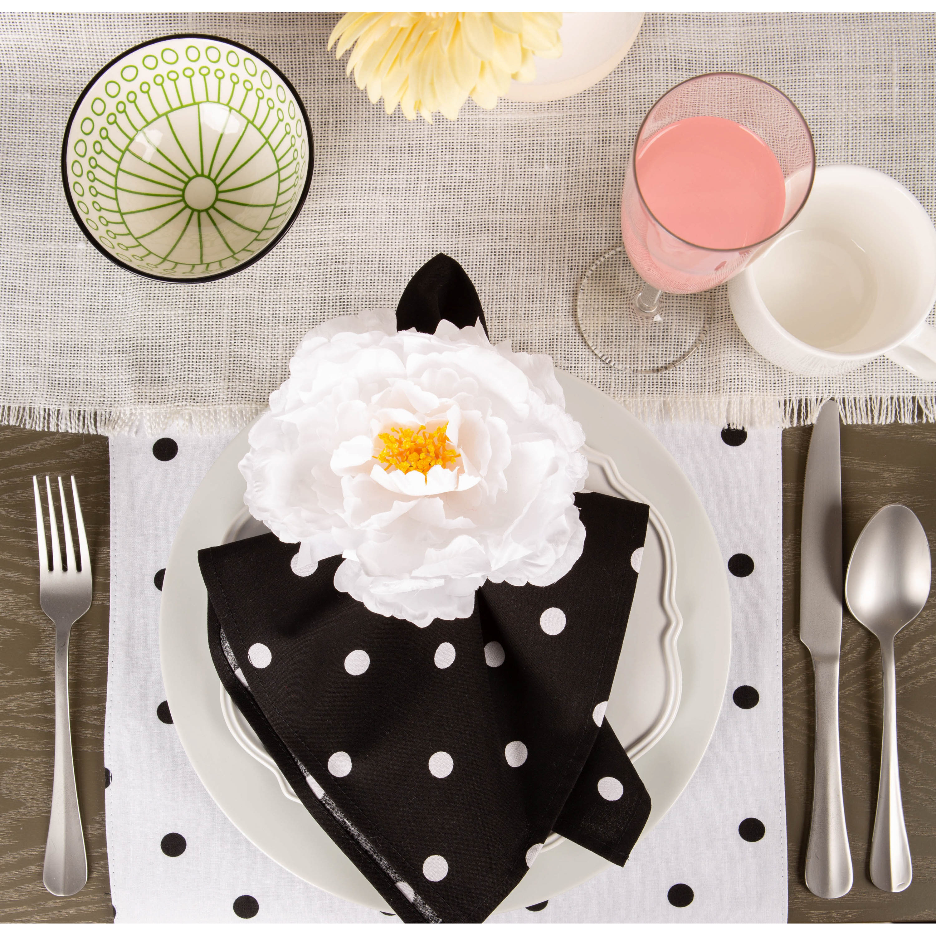 DII Peony Napkin Ring (Set of 4) White