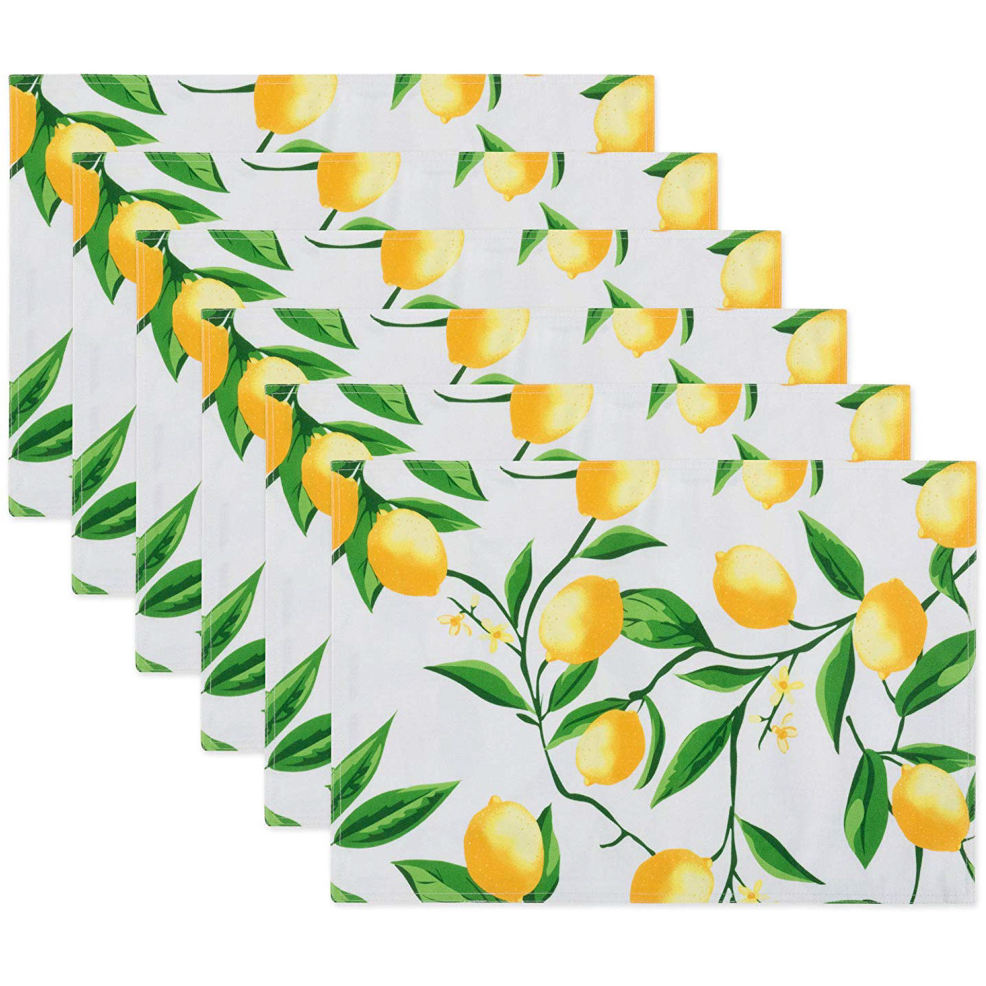 DII Lemon Bliss Print Outdoor  Placemat (Set of 6)