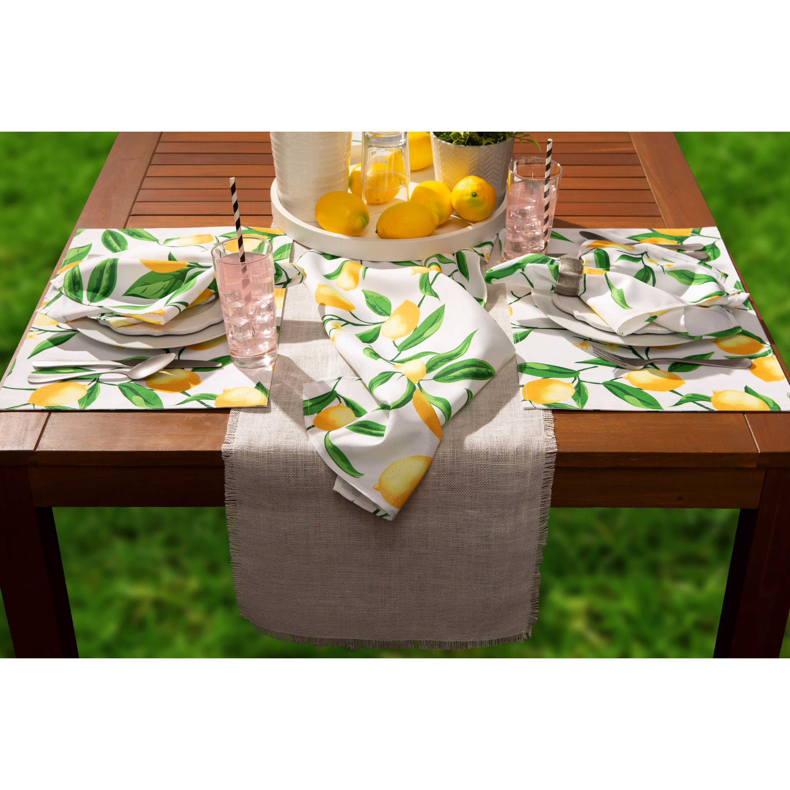 DII Lemon Bliss Print Outdoor  Placemat (Set of 6)