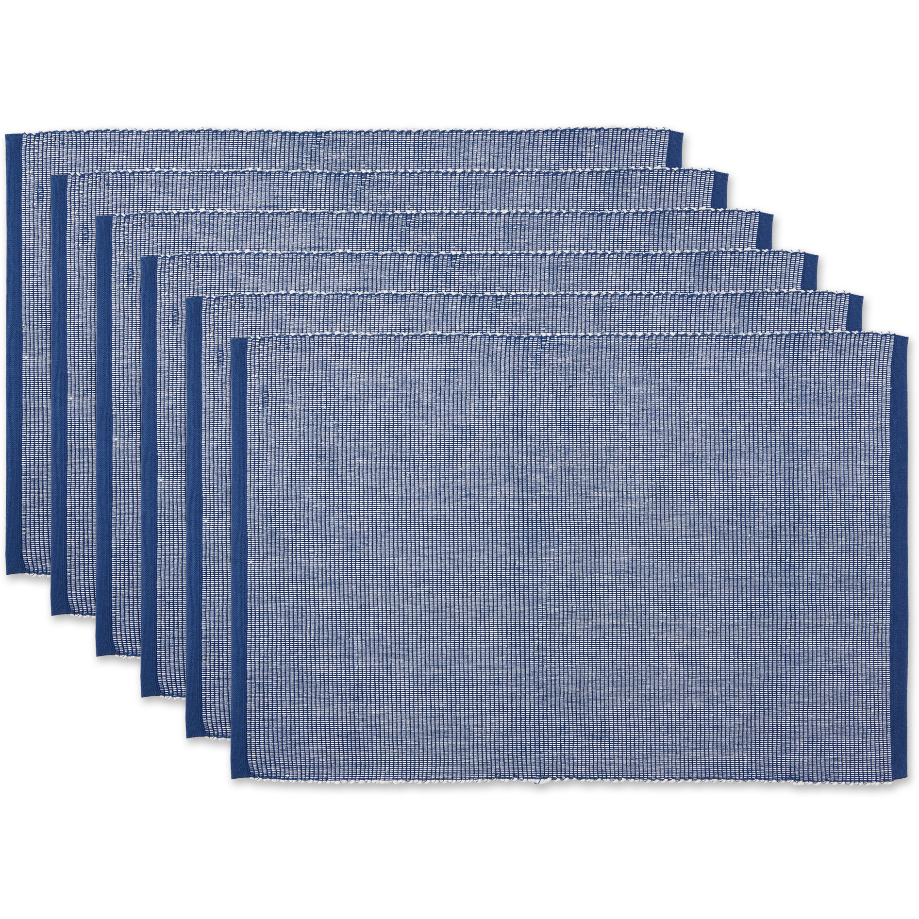 DII Navy & White 2-Tone Ribbed Placemat (Set of 6)