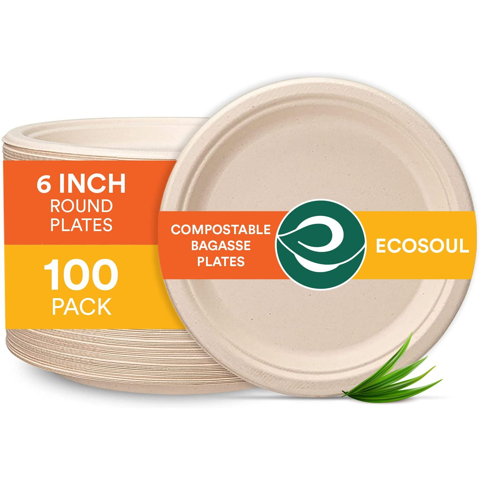 Ecosoul - Rnd Plate 9 Inch Bagasse - case Of 8-20 ct(D0102H54YBT)