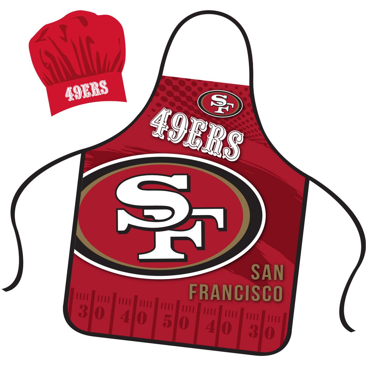 San Francisco 49ers Chef Hat and Apron Set