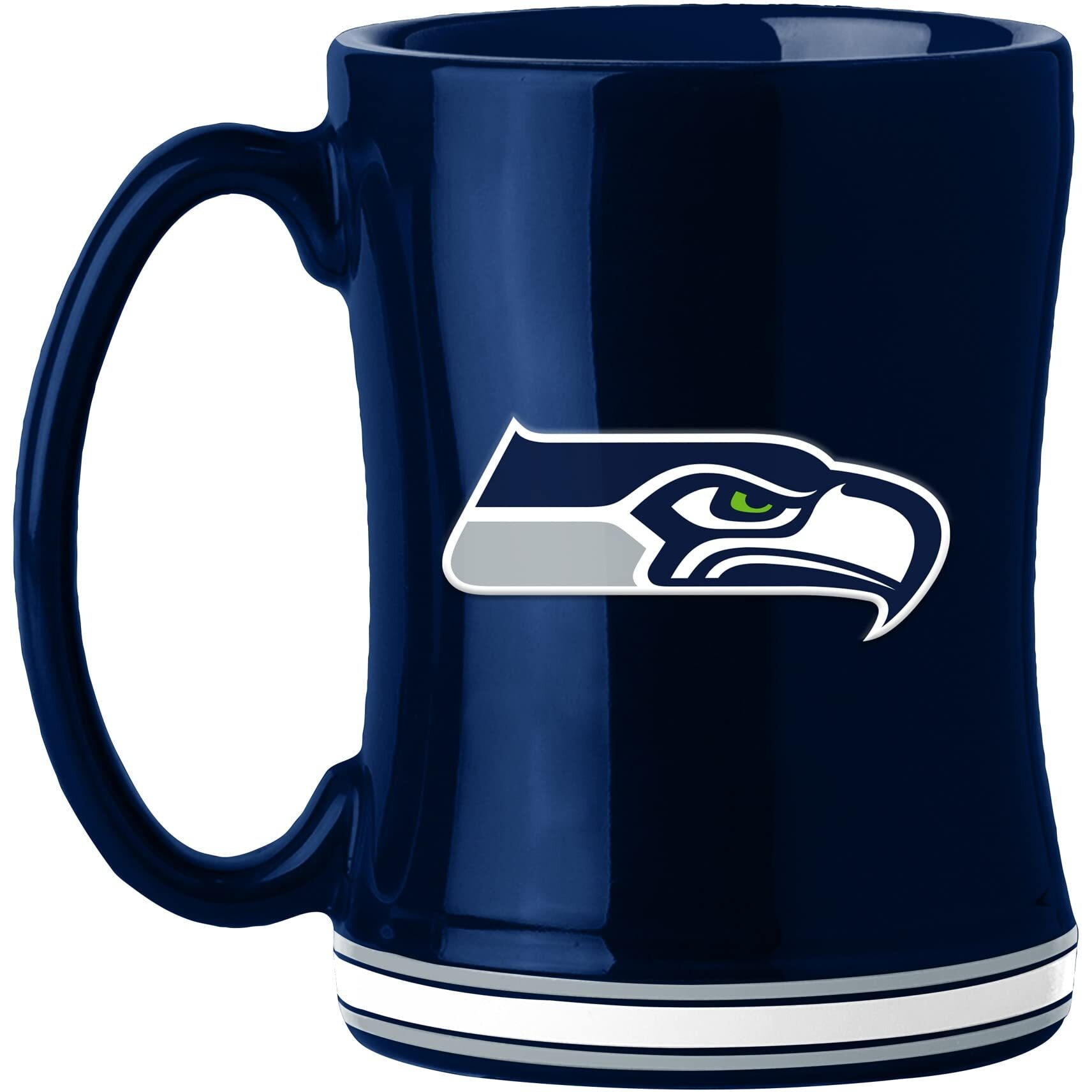 Seattle Seahawks Coffee Mug 14oz Sculpted Relief Team Color