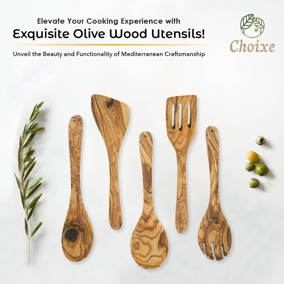 Olive Wood Kitchen Servers Set -5 pcs(D0102H5TRX8)