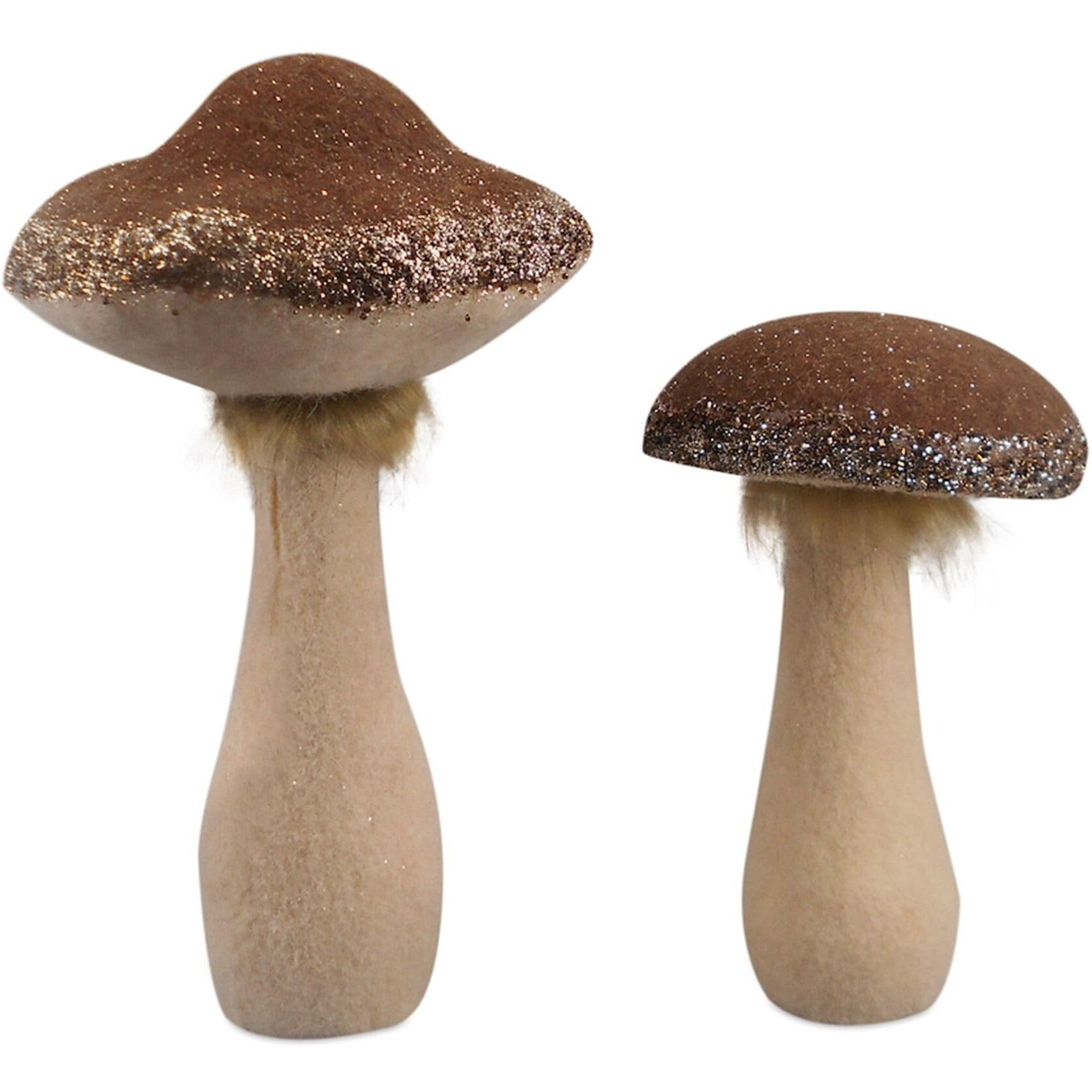 Glittered Mushroom Decor (Set of 2)