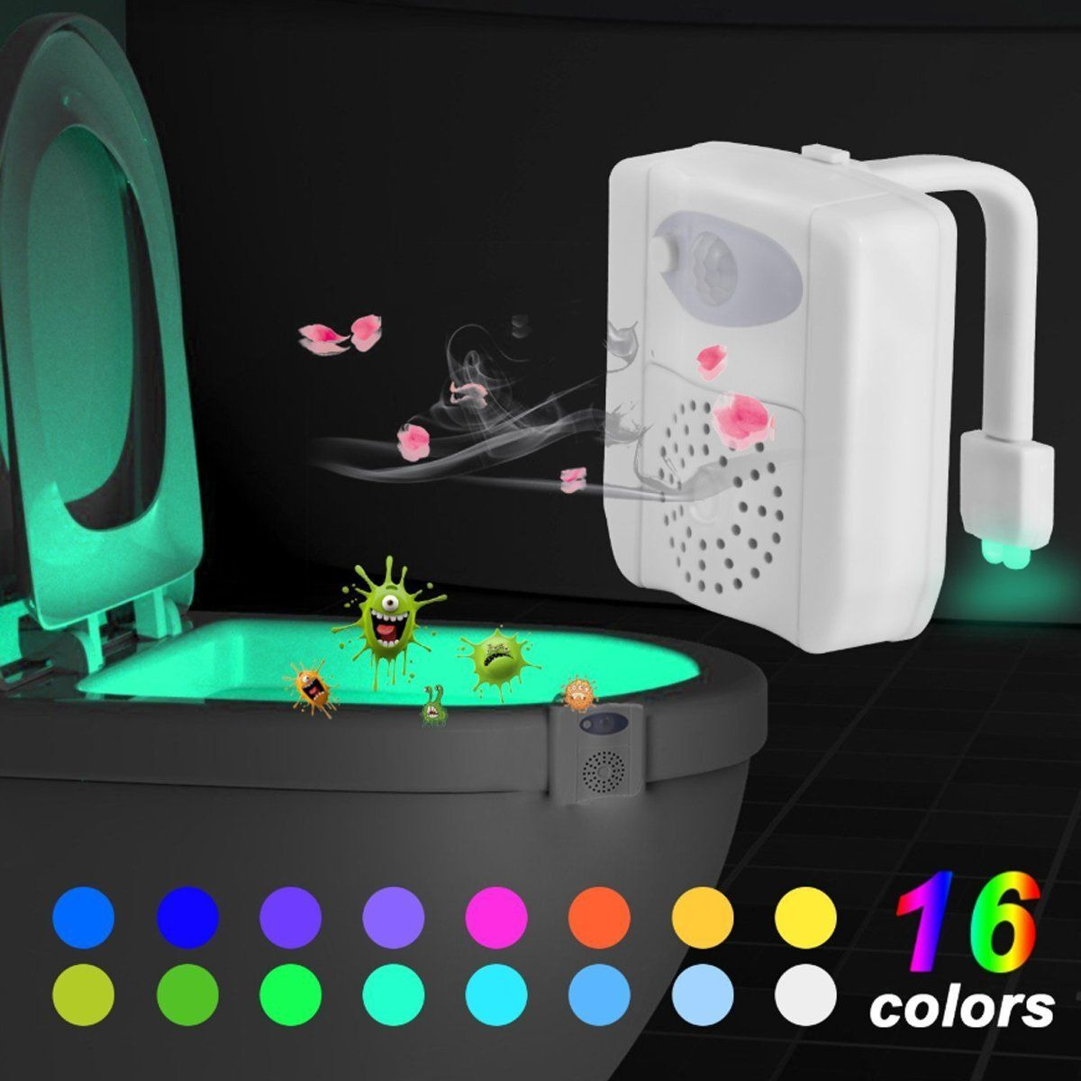 CLEAN BOWL UV Sanitizing Light For Germ Free Toilets With LED Motion Light(D0102HEYG8W.)