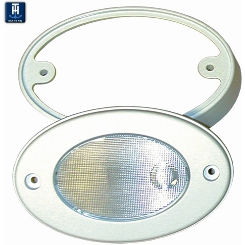 WHITE OVAL COURTESY LED W/ MNT RING