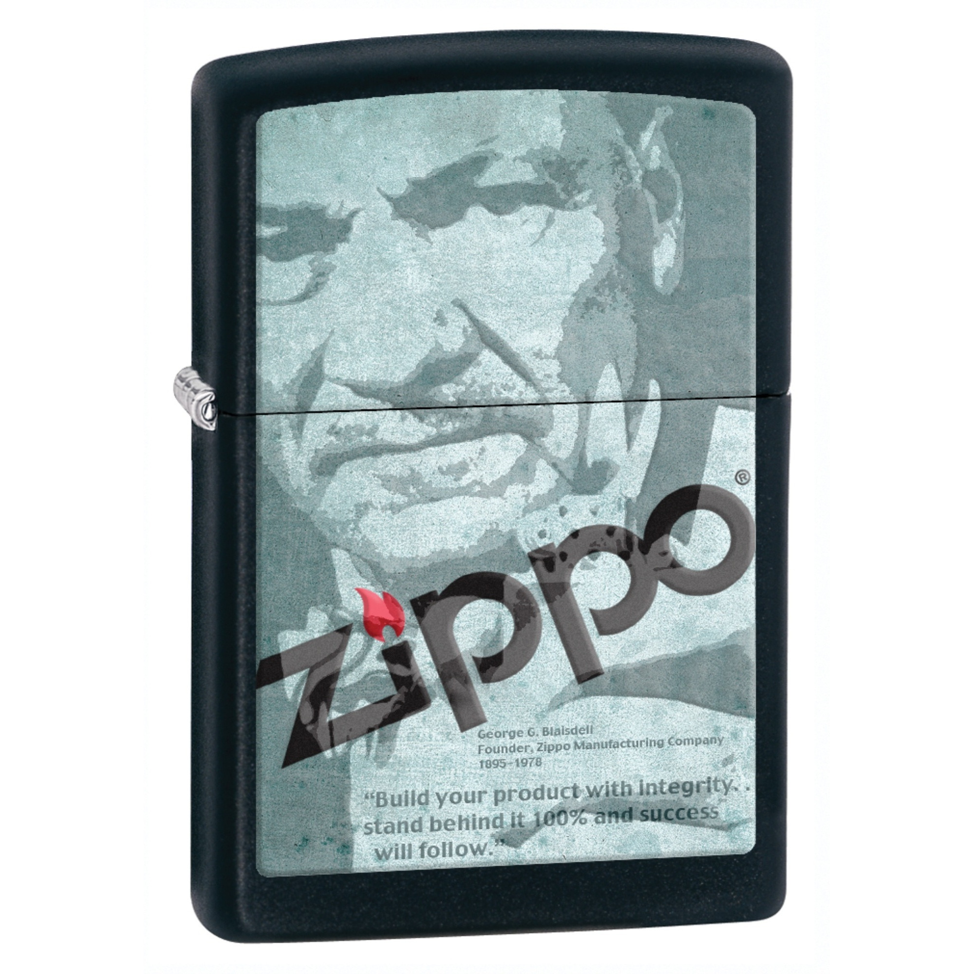 28300 - ZIPPO FOUNDERS FACE Black Matte